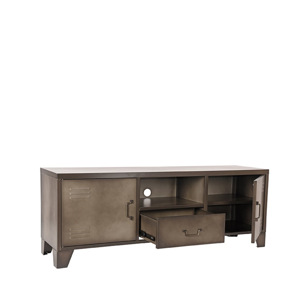 Tv-meubel Fence vintage metaal, 150x40x55 cm