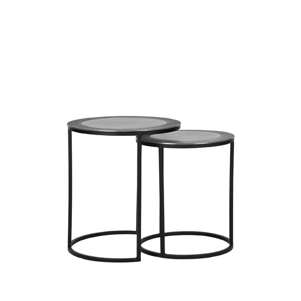 Salontafel Set Pair antiek ash metaal, 40 cm