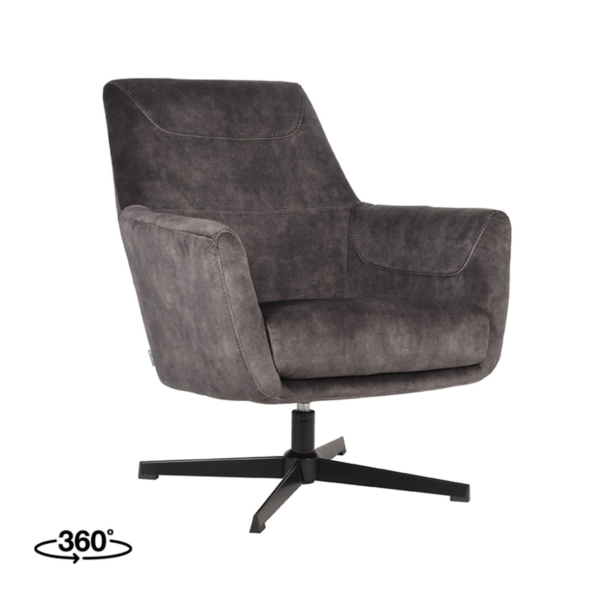 Fauteuil Toby antraciet
