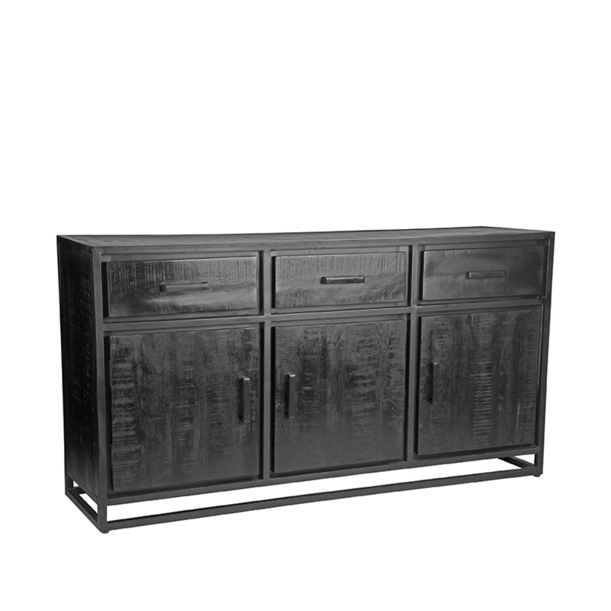 Showroommodel dressoir Chili zwart mangohout, 170x45x90 cm