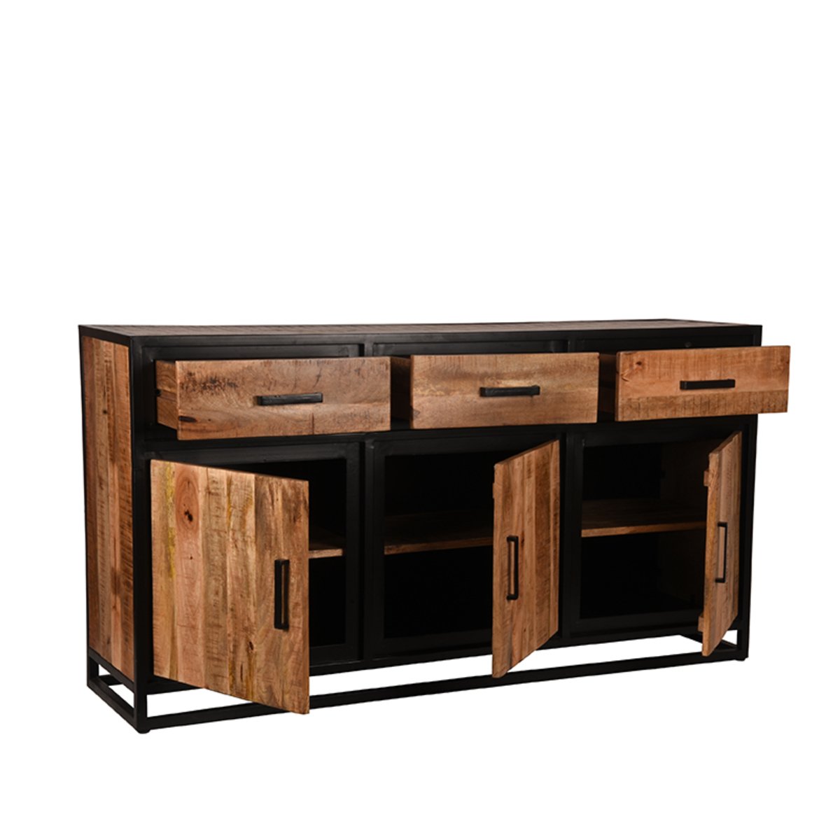 Dressoir Tampa rough mangohout, 170x45x90 cm