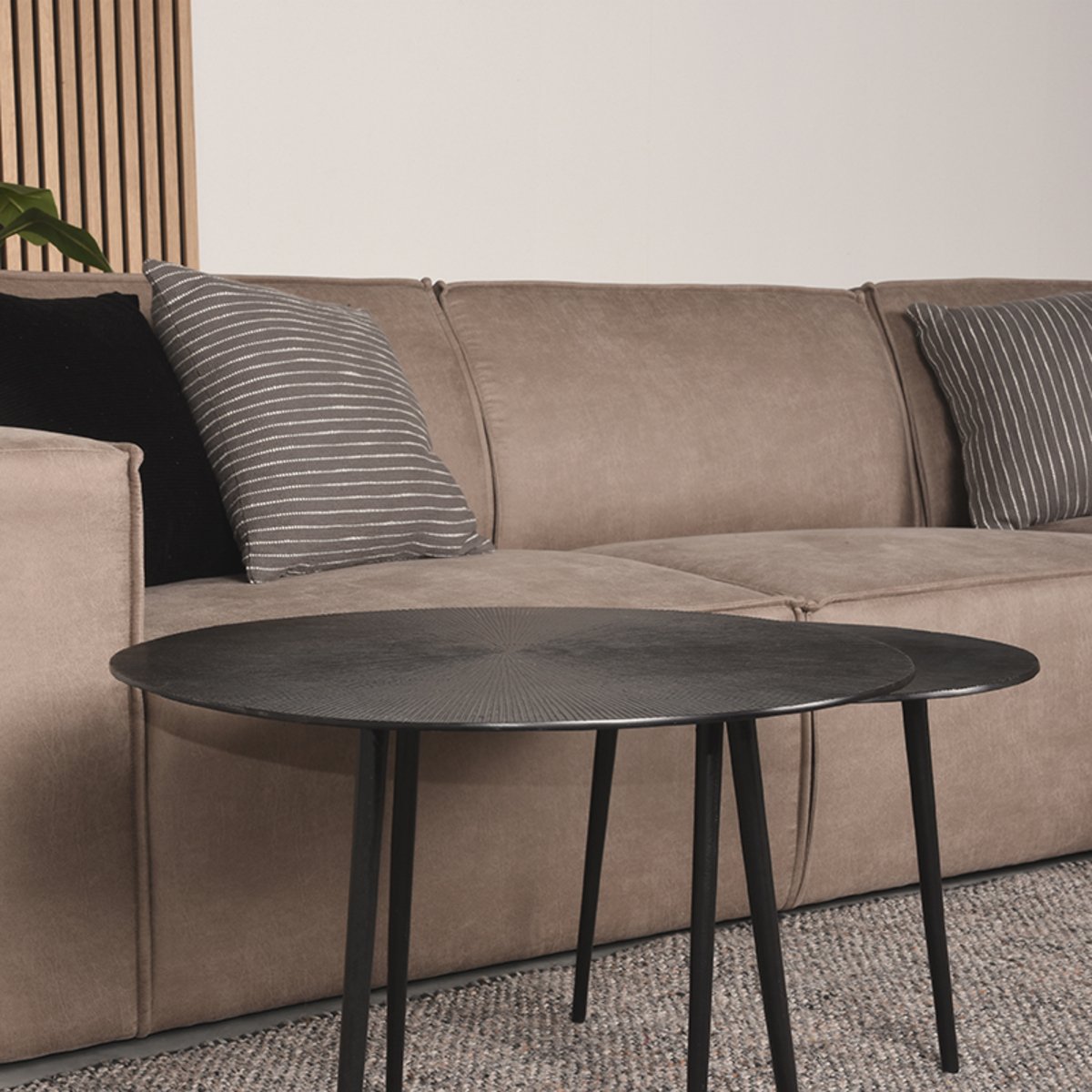 Hoekbank Kay taupe schuim zitting taupe