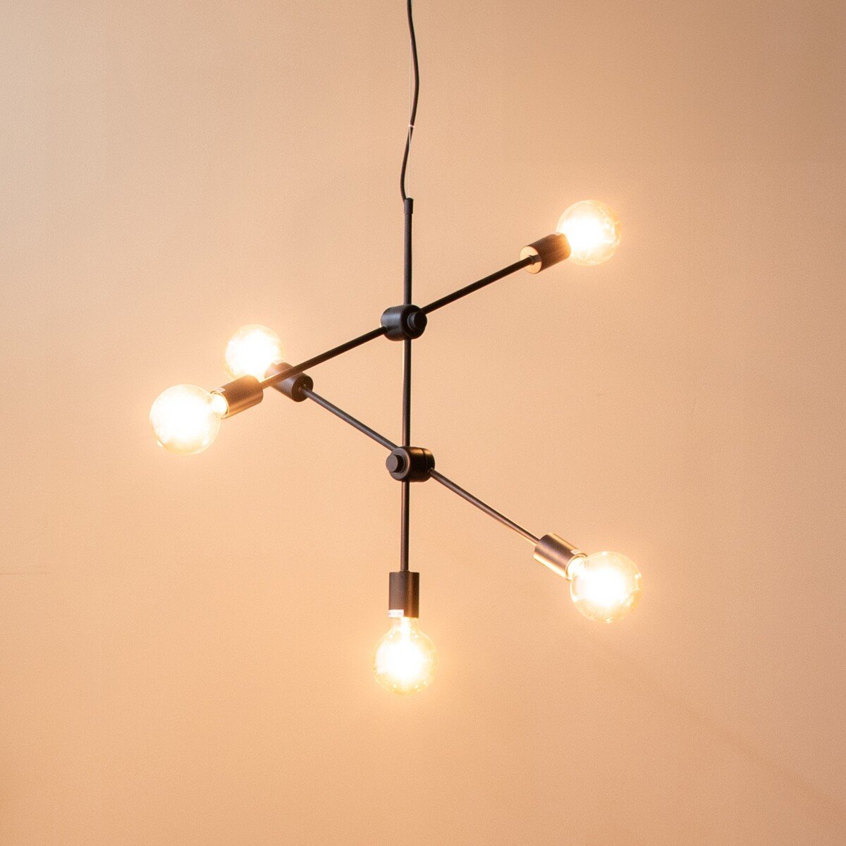 Hanglamp Stilo zwart, 70x70x70 cm