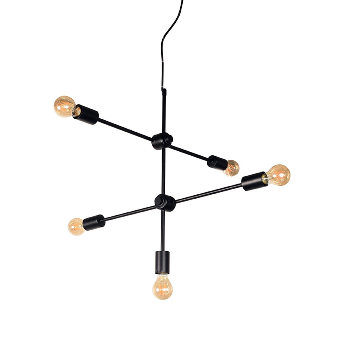 Hanglamp Stilo zwart, 70x70x70 cm