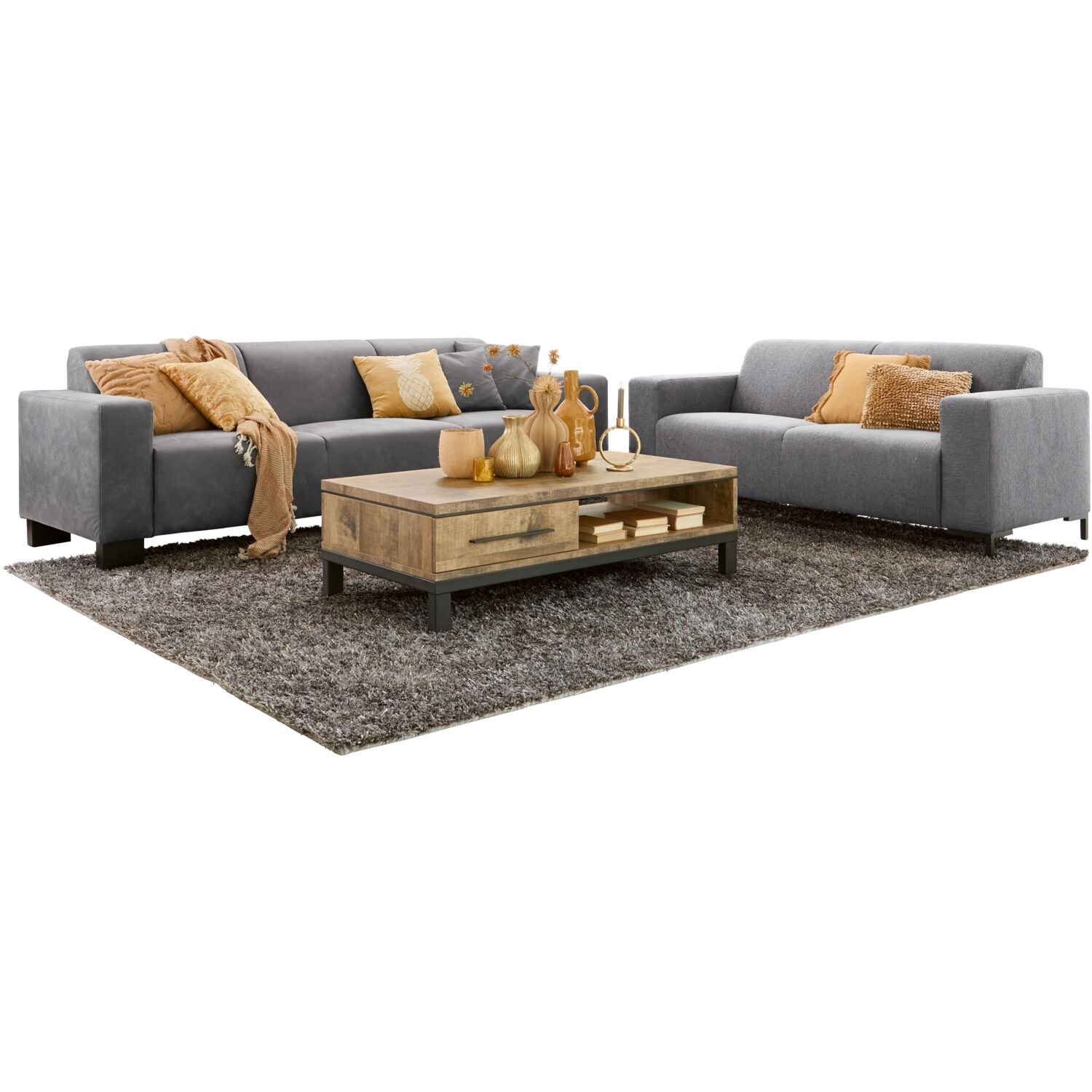 2,5 zitsbank, pocketvering i.c.m. HR-schuim antraciet