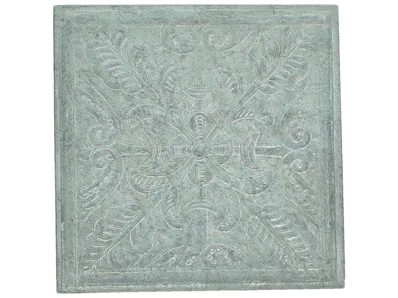 Plaque Tegolo grijs metaal, 28x2,5x28 cm