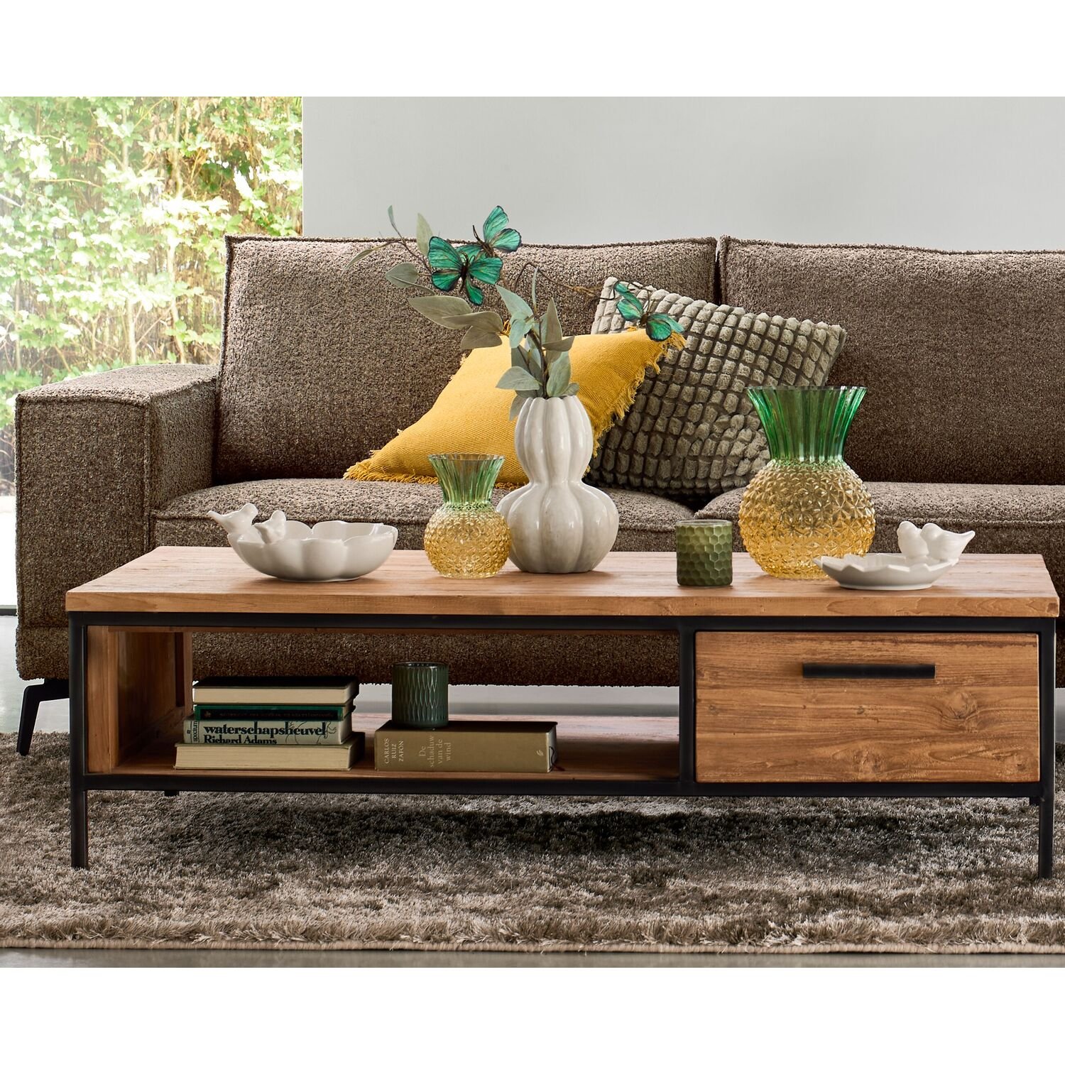 Salontafel Romaro 135 x 67 teak mix rough