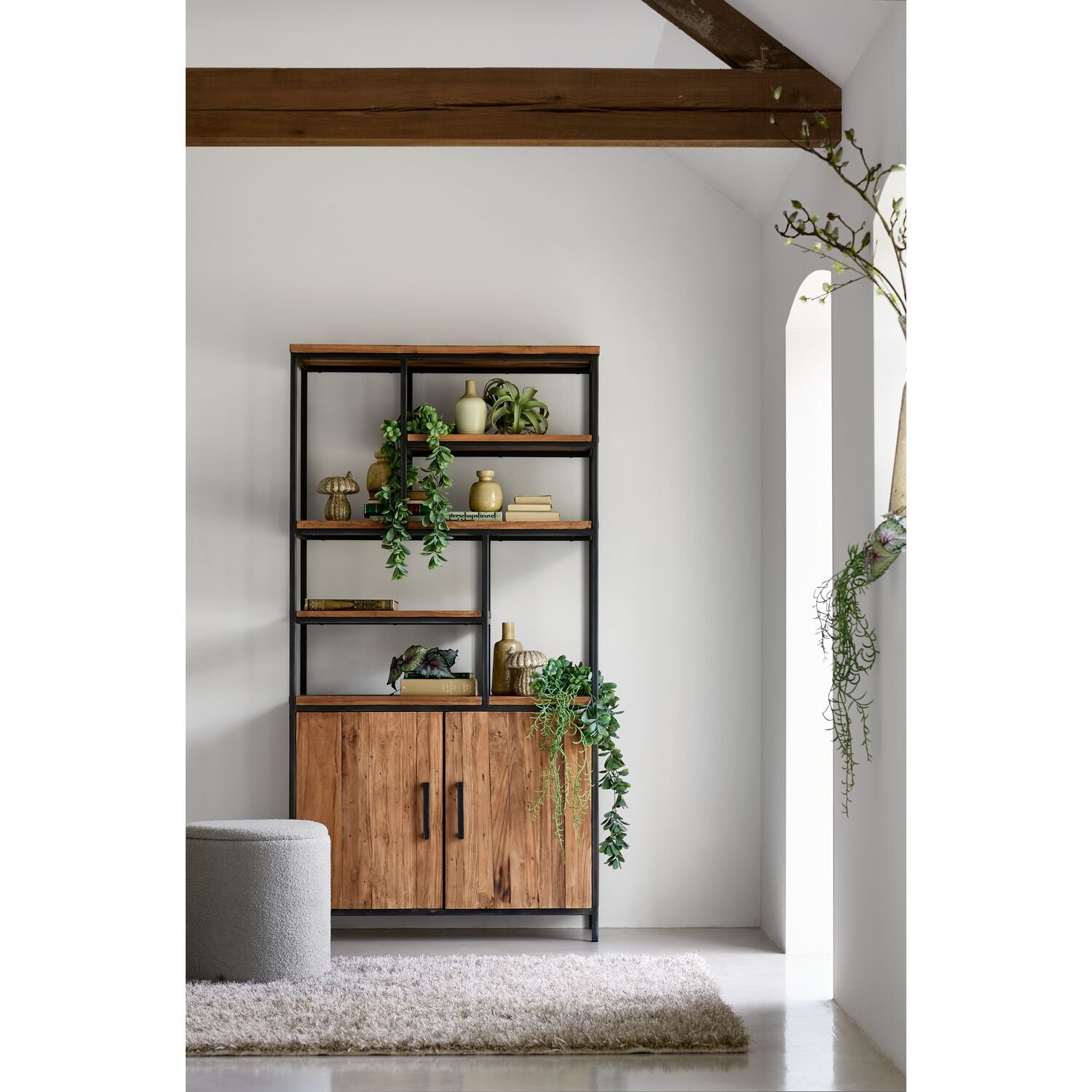 Boekenkast Romaro 190 x 98 teak mix rough