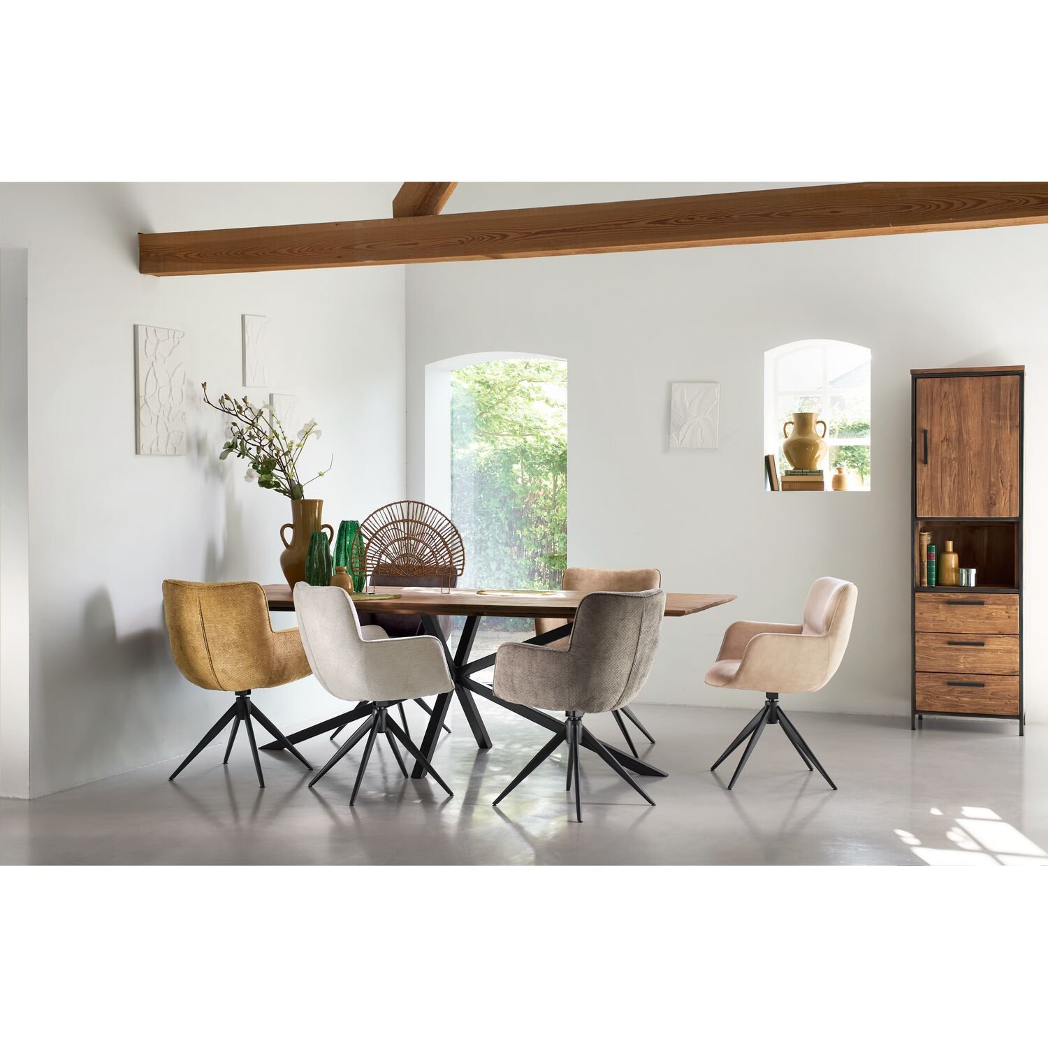 Eettafel Romaro 200 x 95 teak mix rough