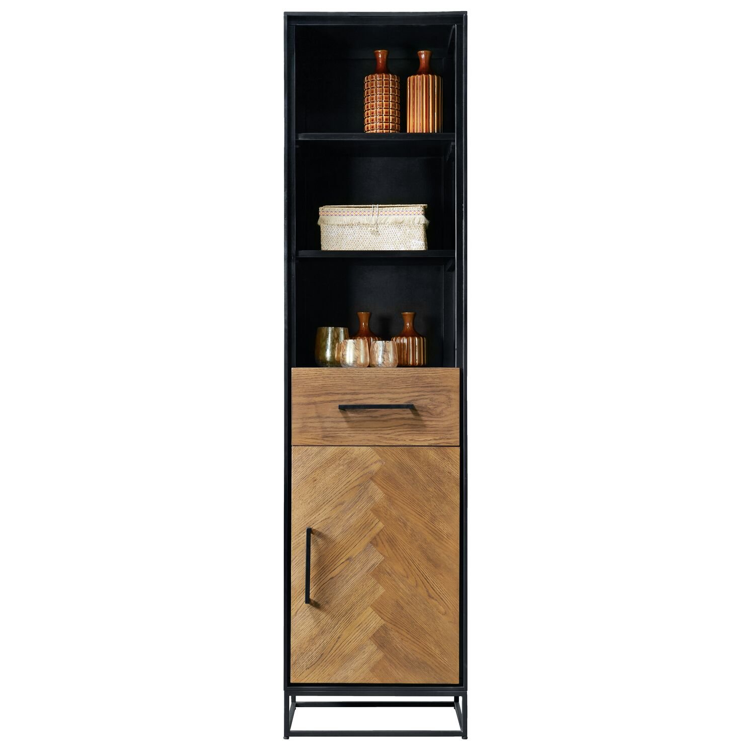 Boekenkast Vinito 193 x 49 eiken fineer naturel