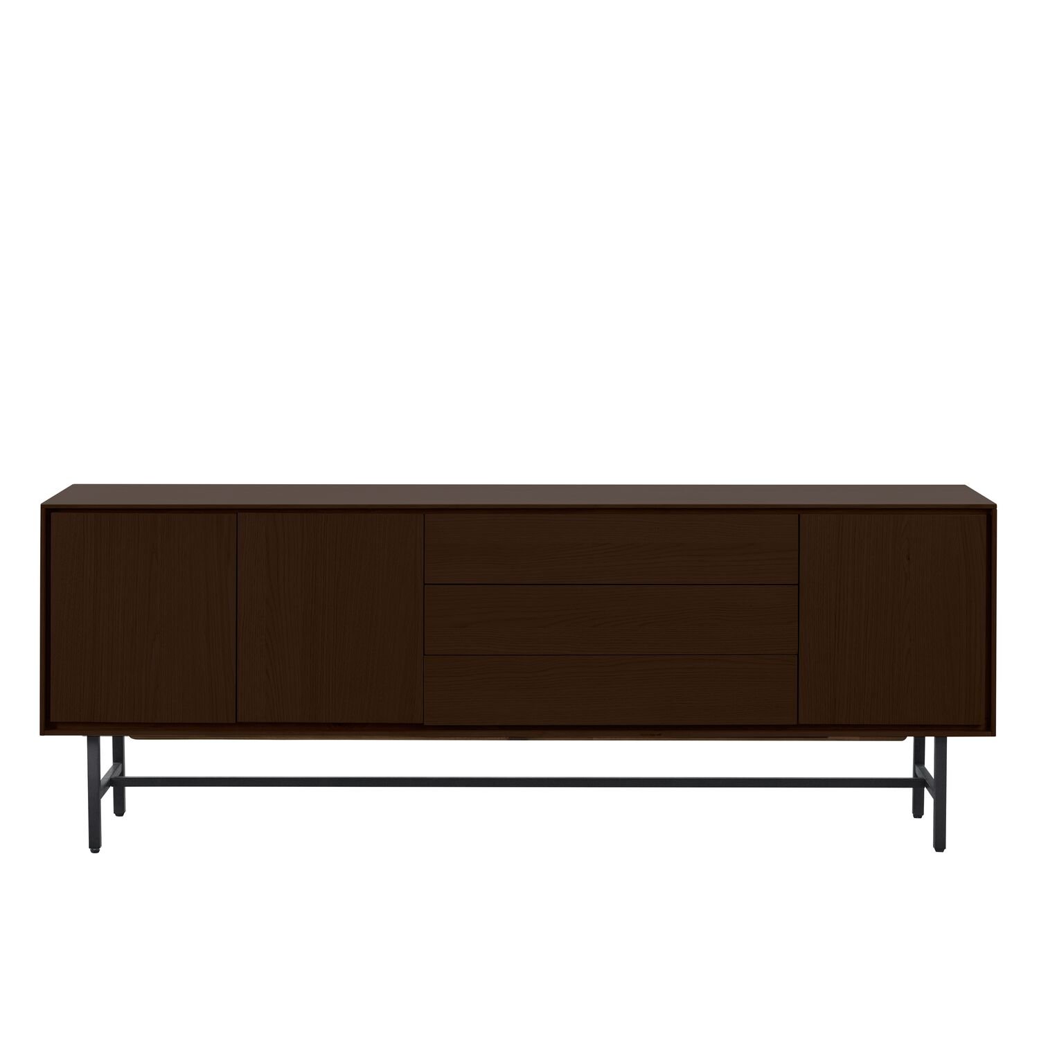 Dressoir Belvio 3 deuren 3 lades dark oak veneer