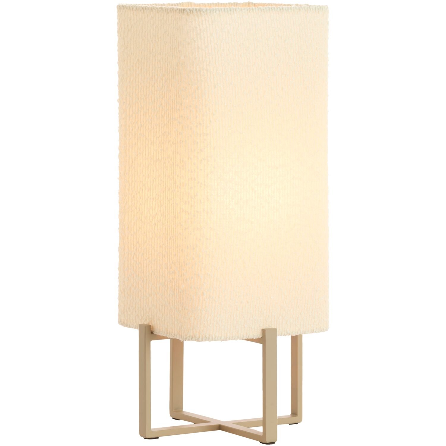 Tafellamp Focate laag in creme met taupe
