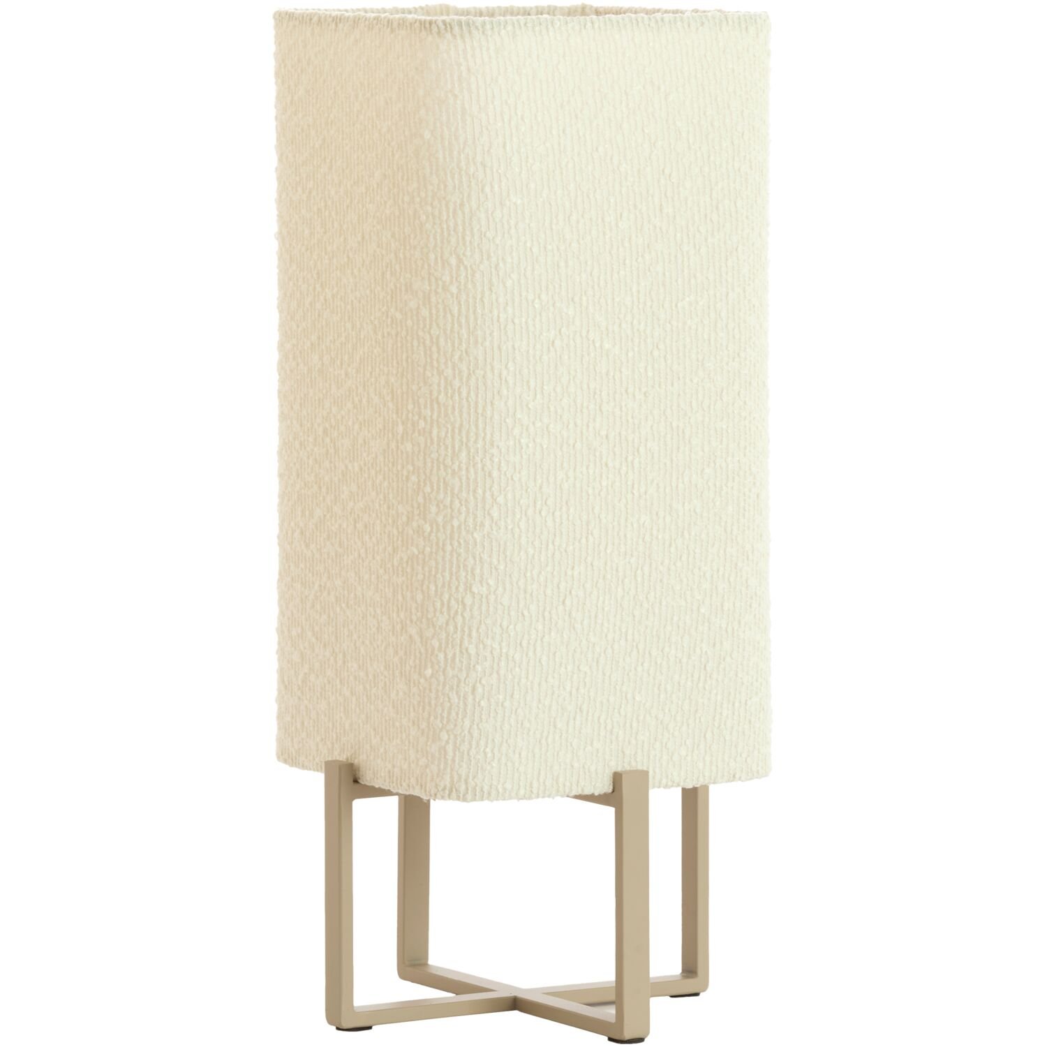 Tafellamp Focate laag in creme met taupe