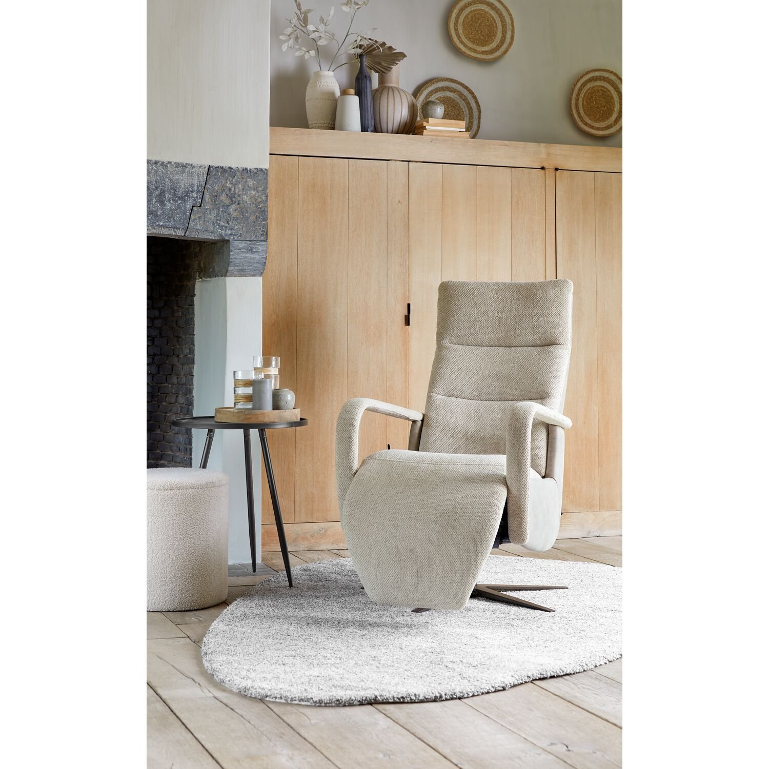 Relaxfauteuil Seduto in macan naturel en magnum clay