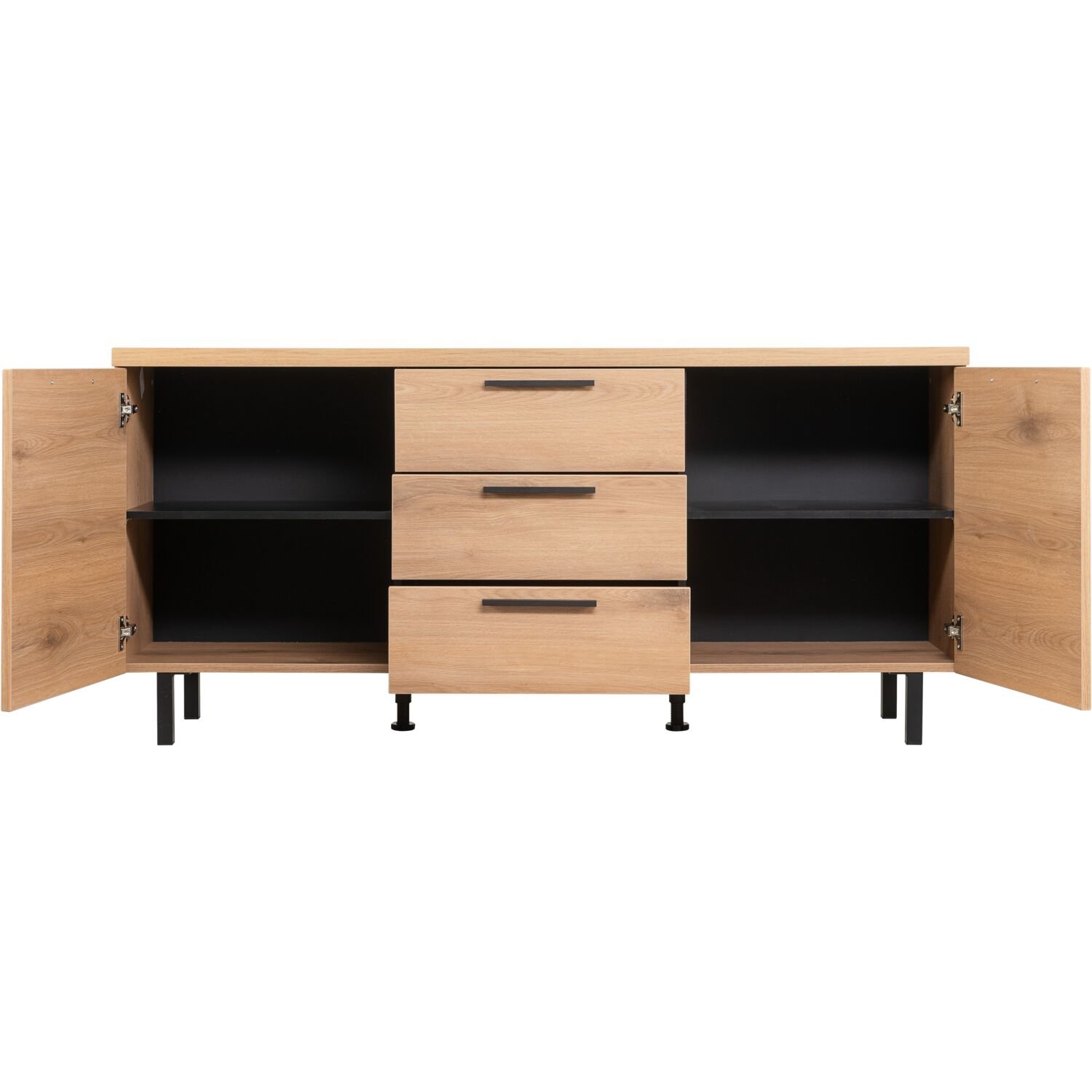Dressoir Paranno 2 deuren 3 lades in natural canella oak