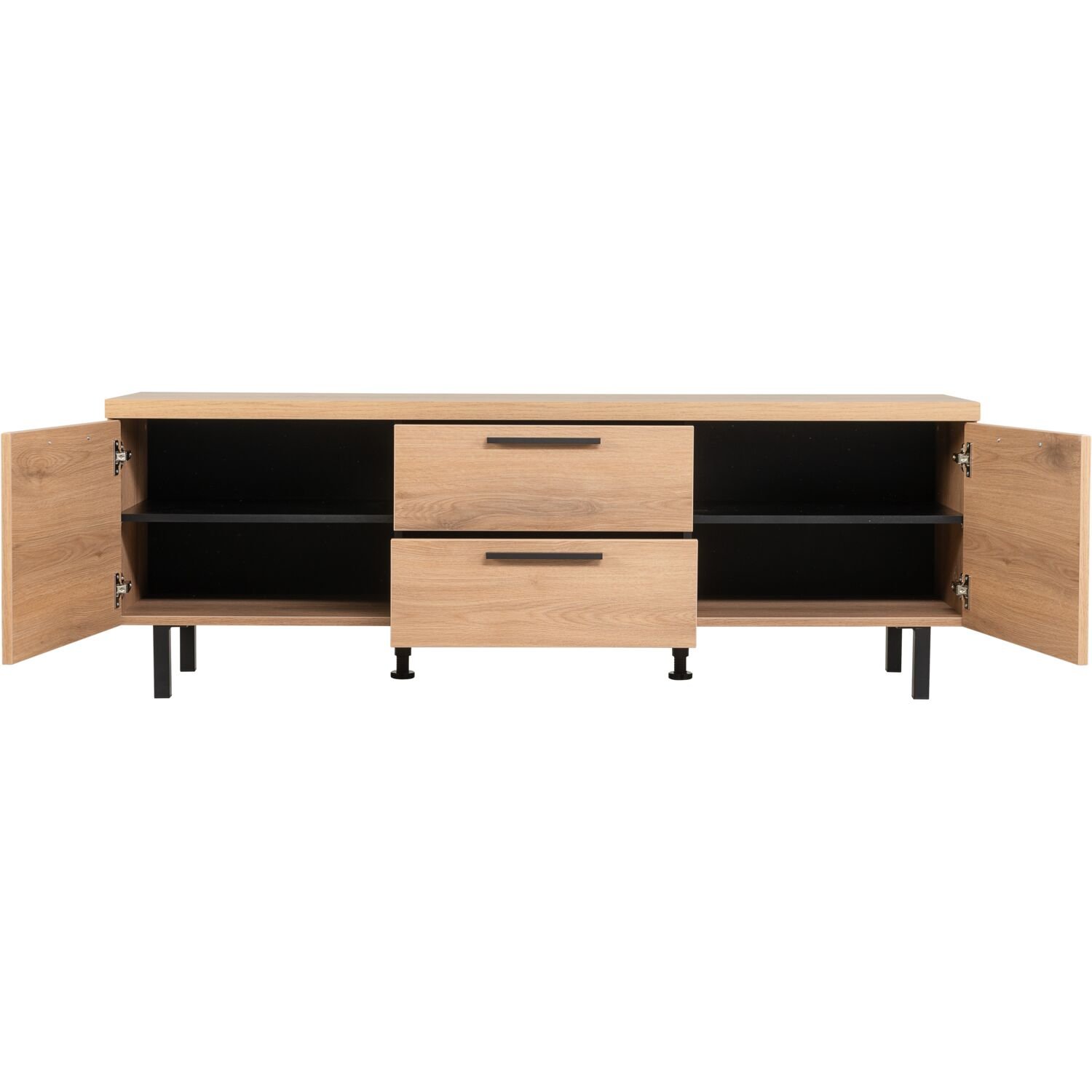 TV-meubel Paranno 2 deuren 2 lades in natural canelle oak