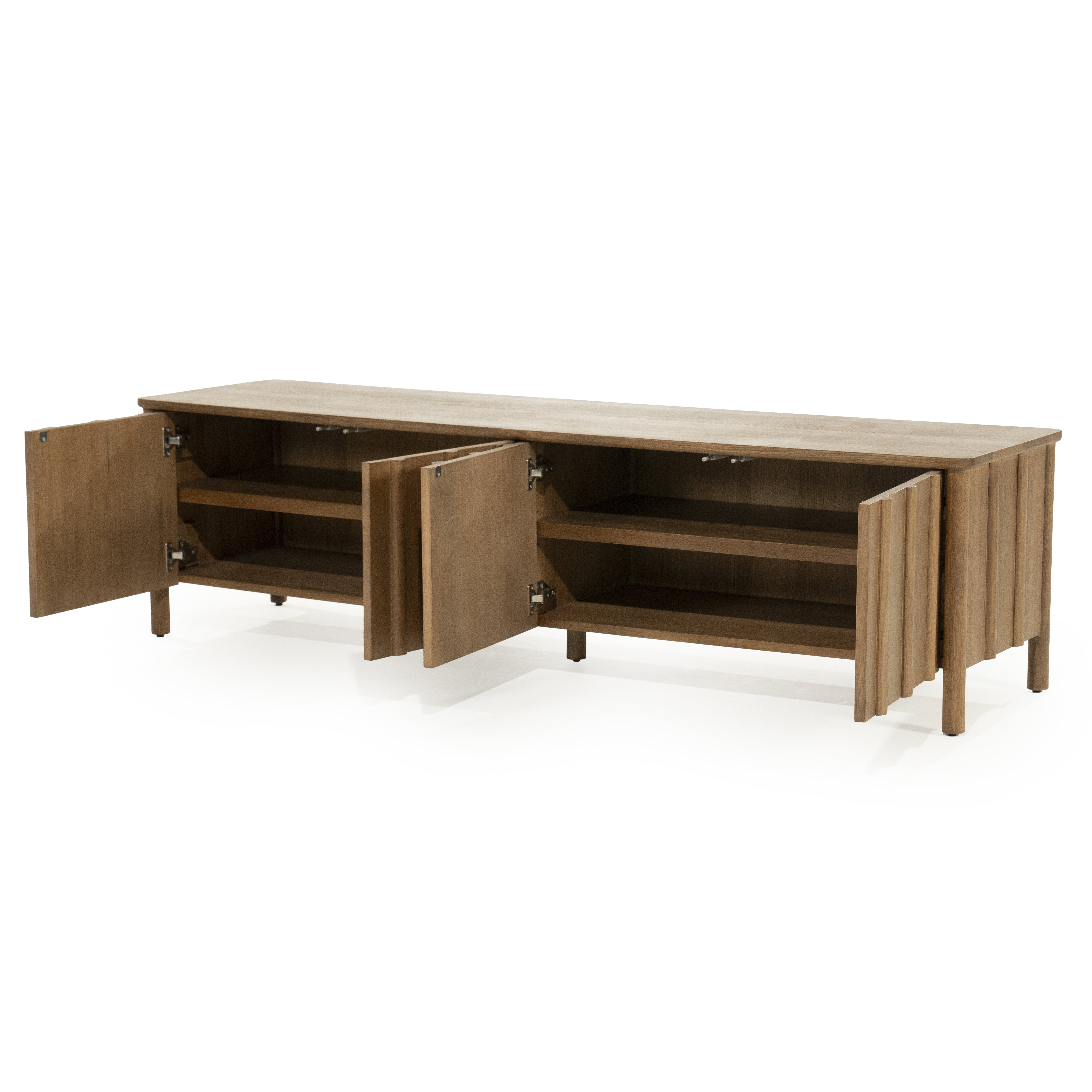 Tv meubel Jidde 4 deurs in bruin eiken hout