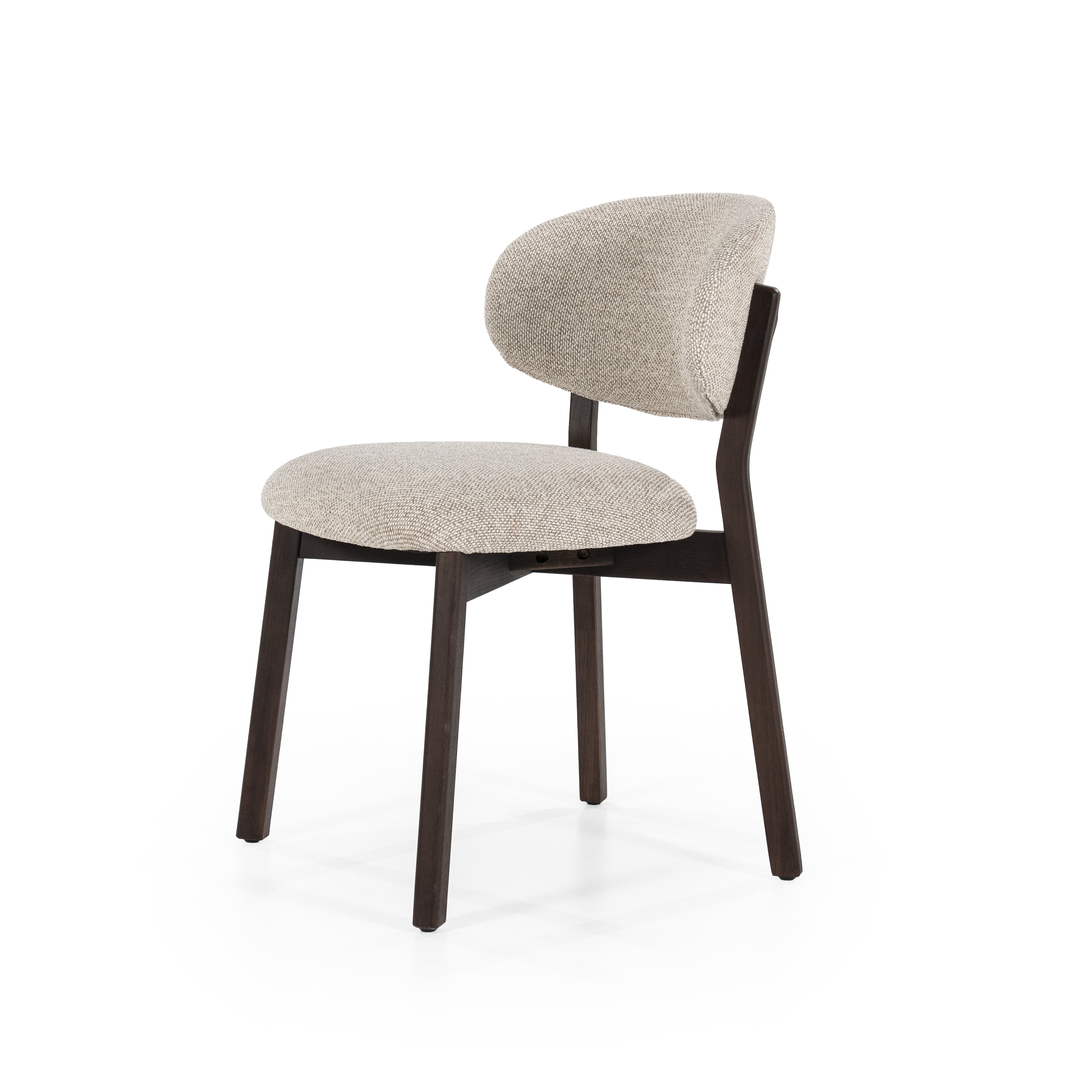 Eetstoel Mikail in bruin met taupe