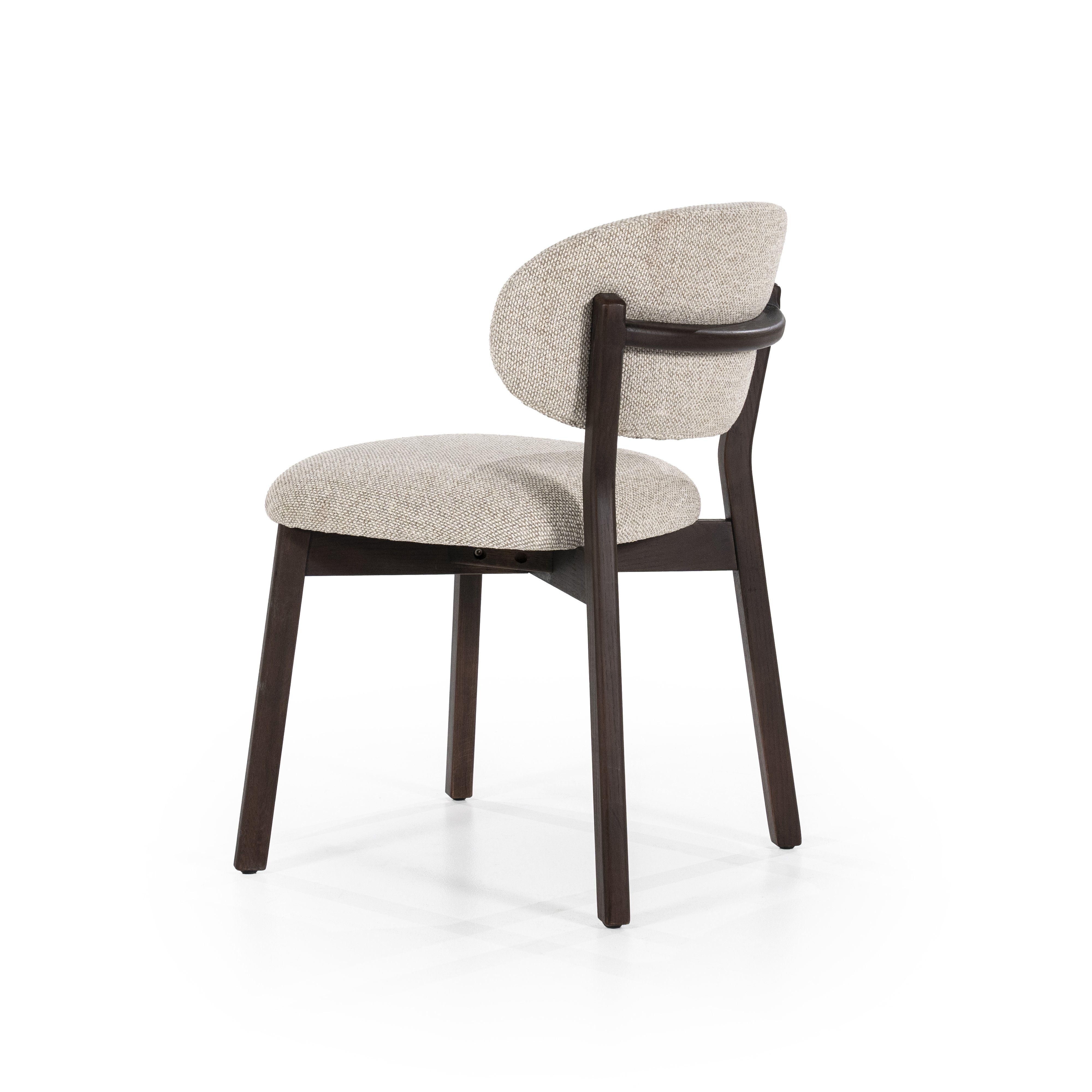 Eetstoel Mikail in bruin met taupe