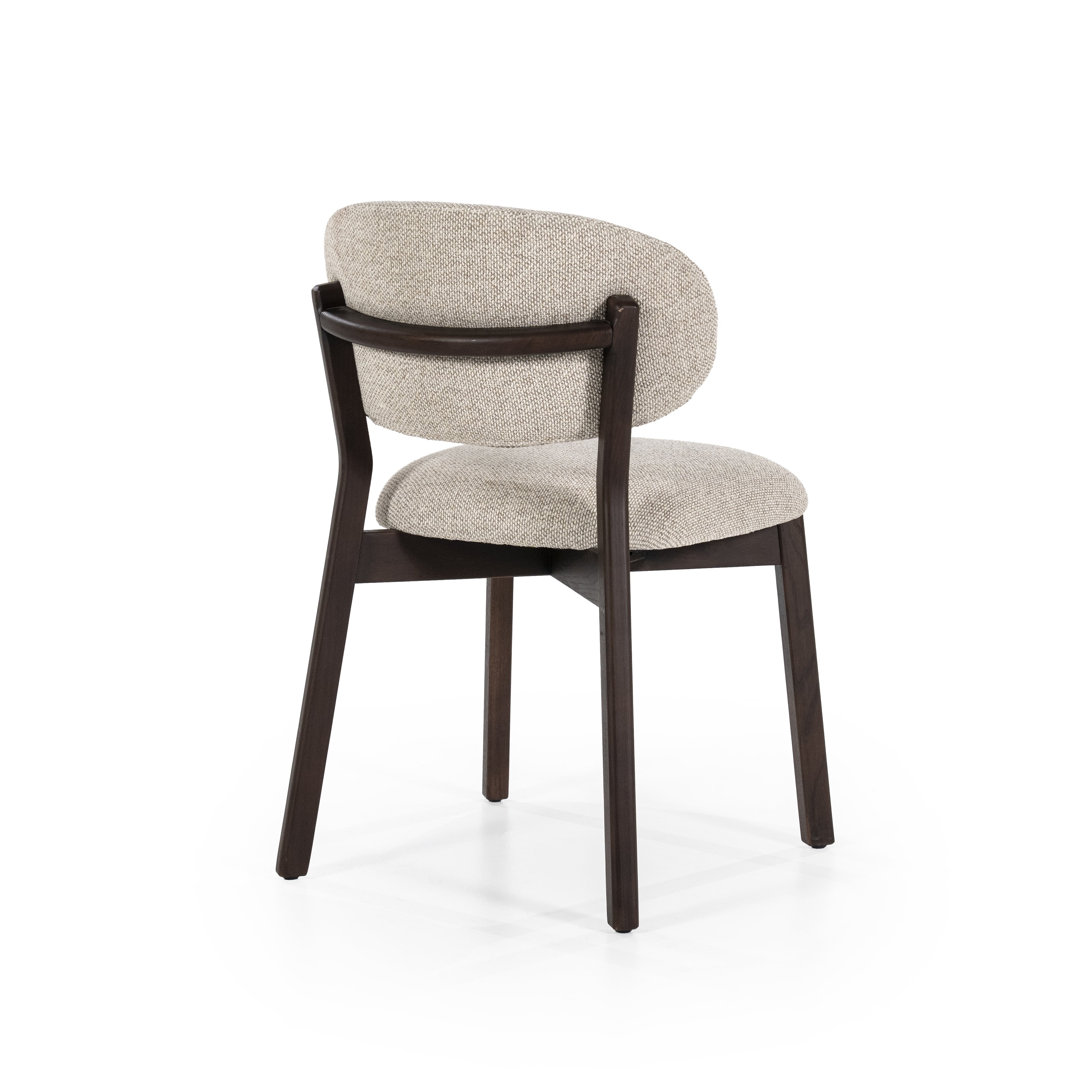 Eetstoel Mikail in bruin met taupe