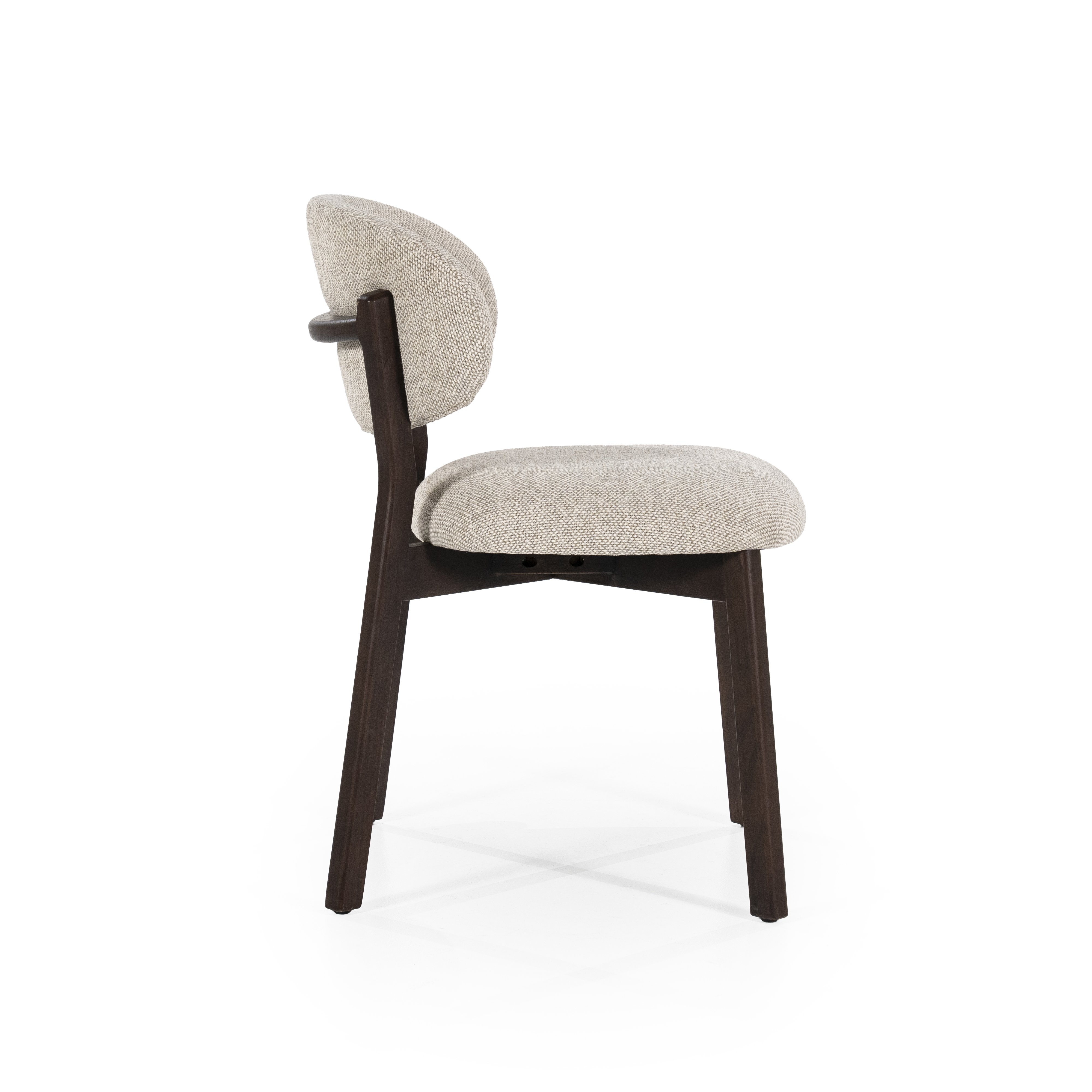 Eetstoel Mikail in bruin met taupe