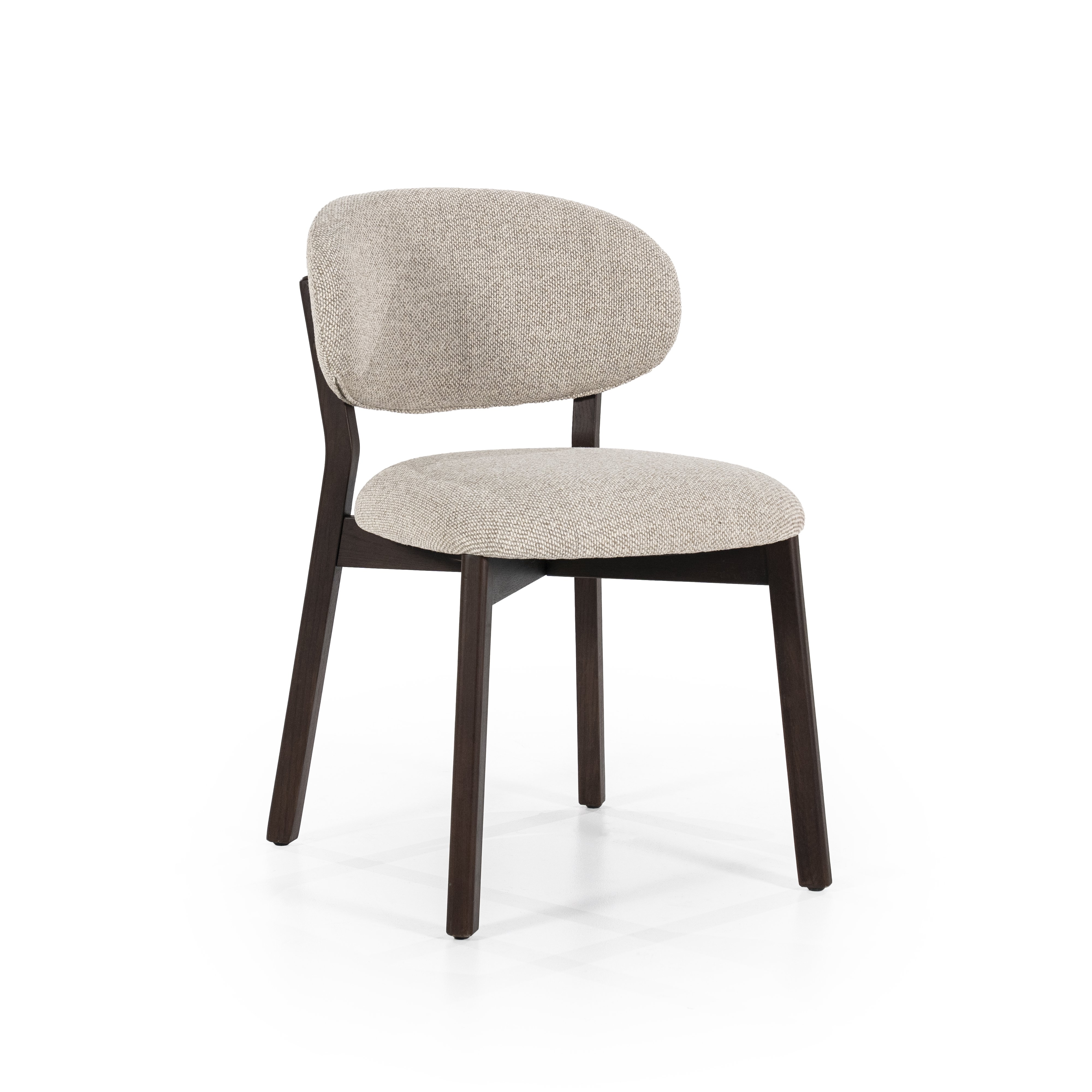 Eetstoel Mikail in bruin met taupe