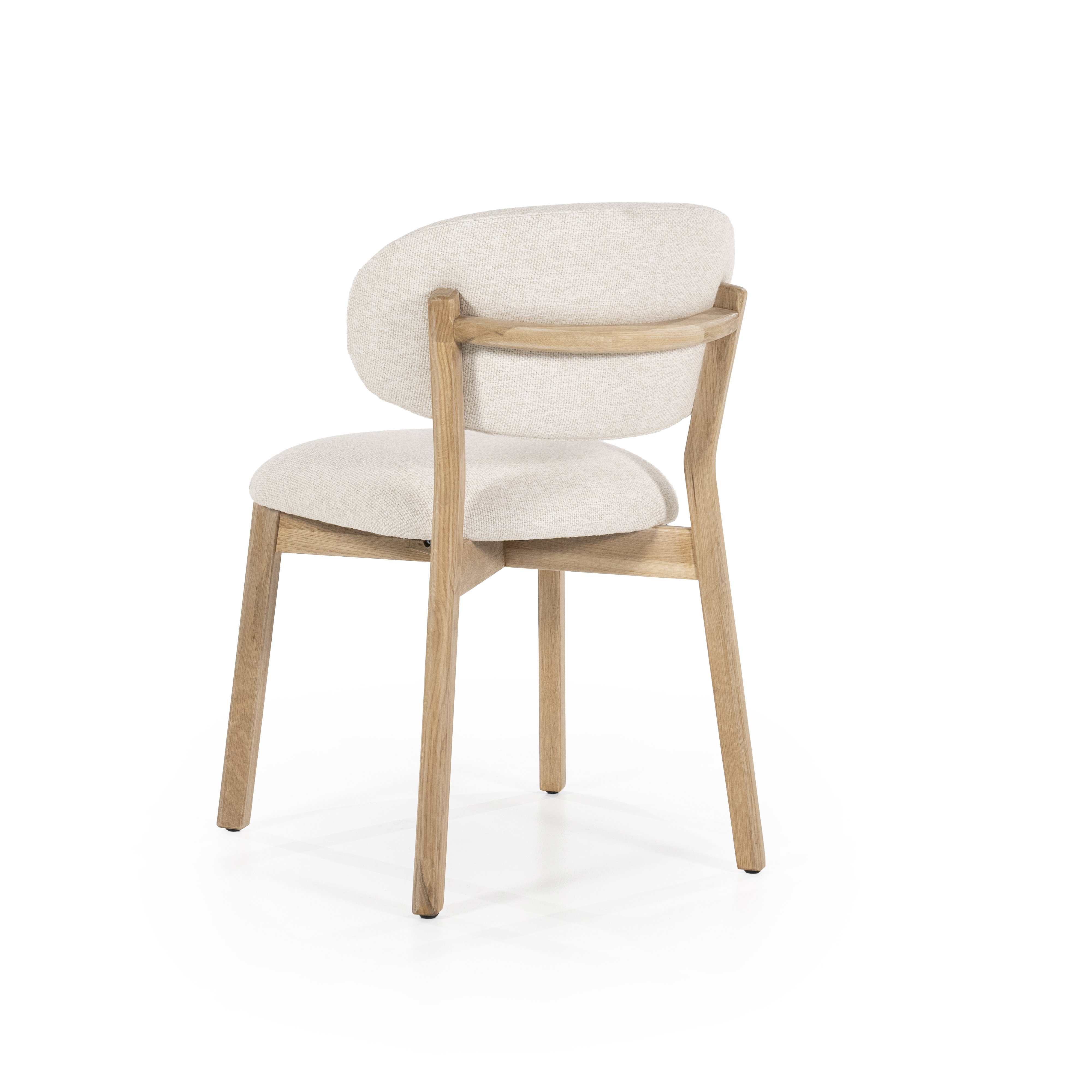 Eetstoel Mikail in naturel met beige