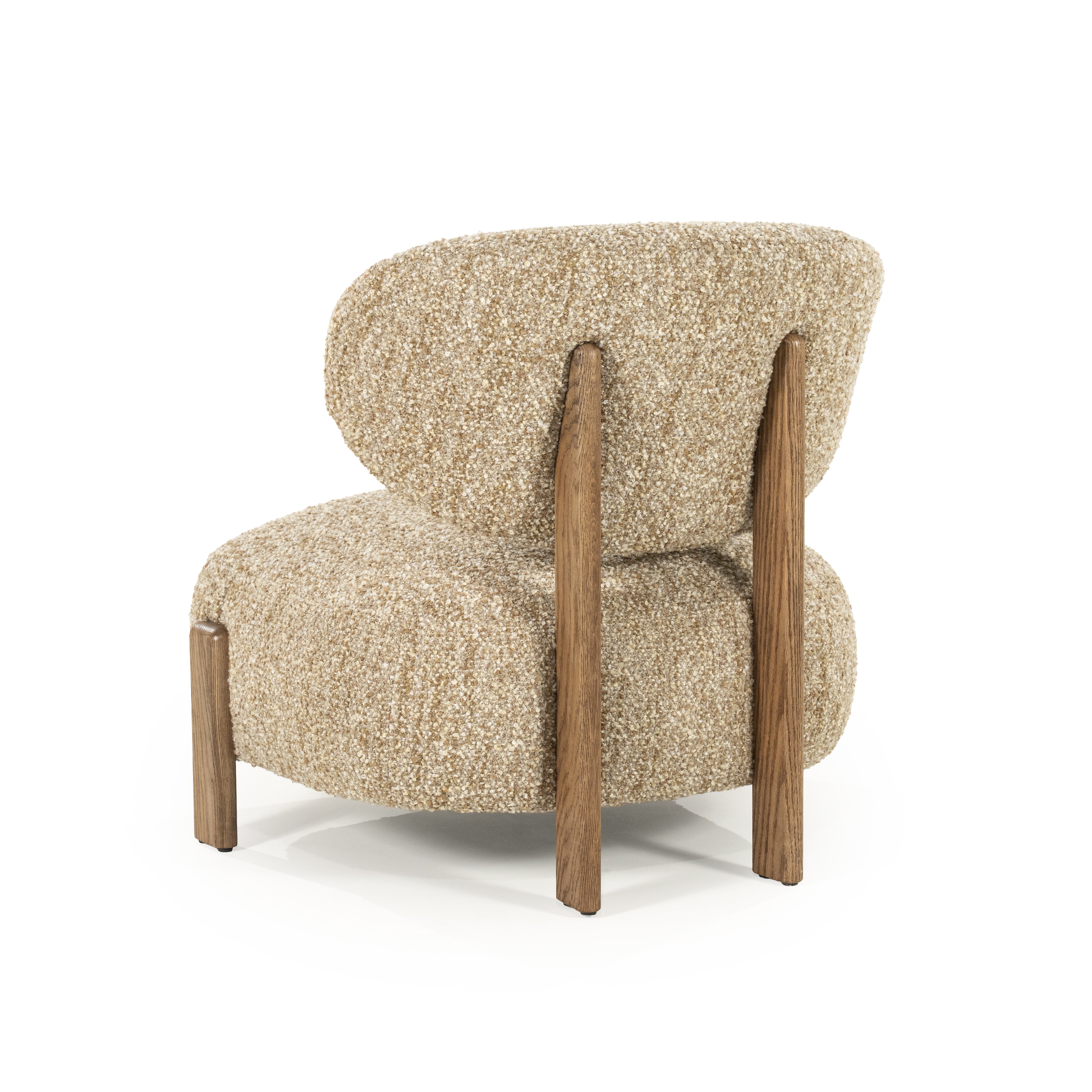 Fauteuil Reid in taupe met bruin hout