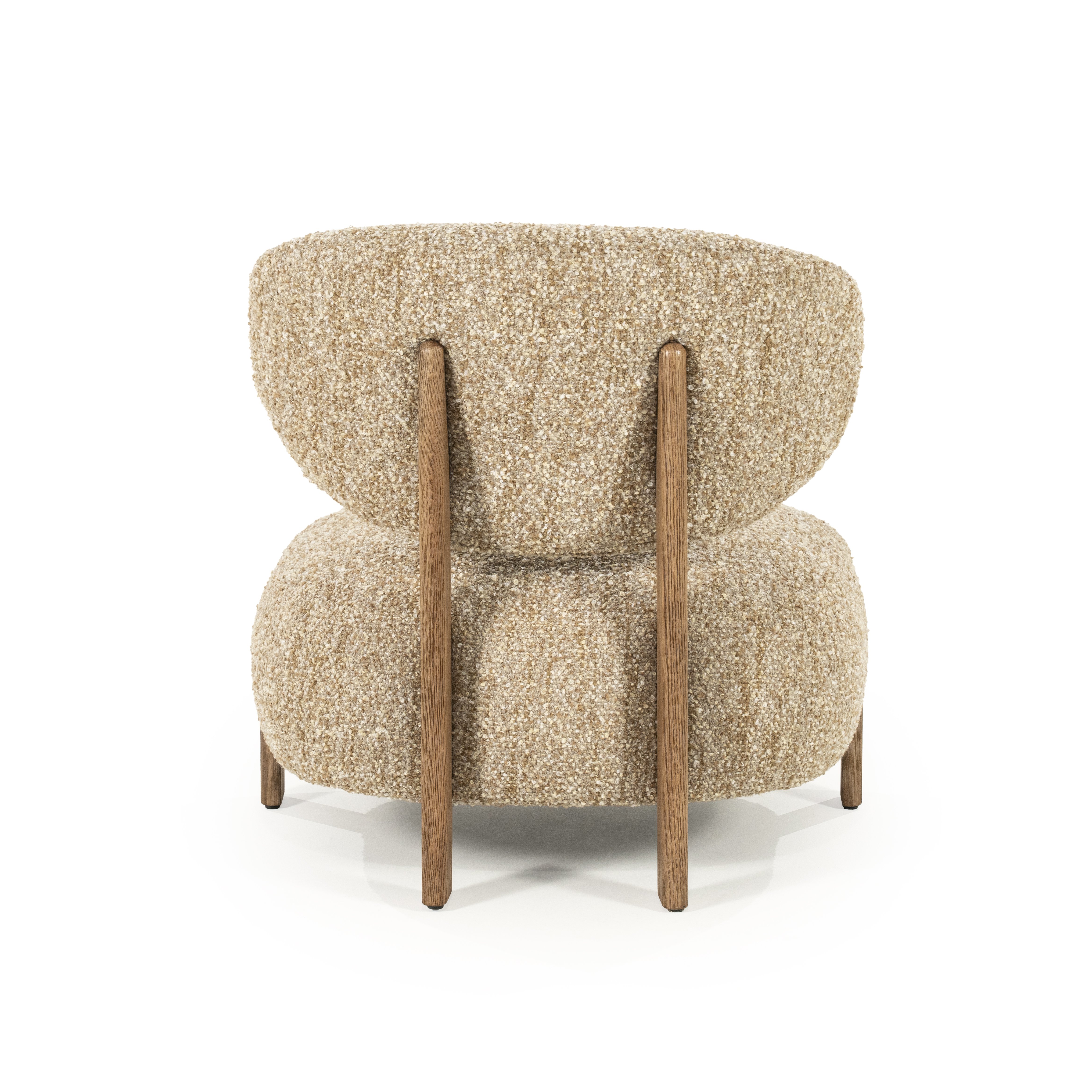 Fauteuil Reid in taupe met bruin hout