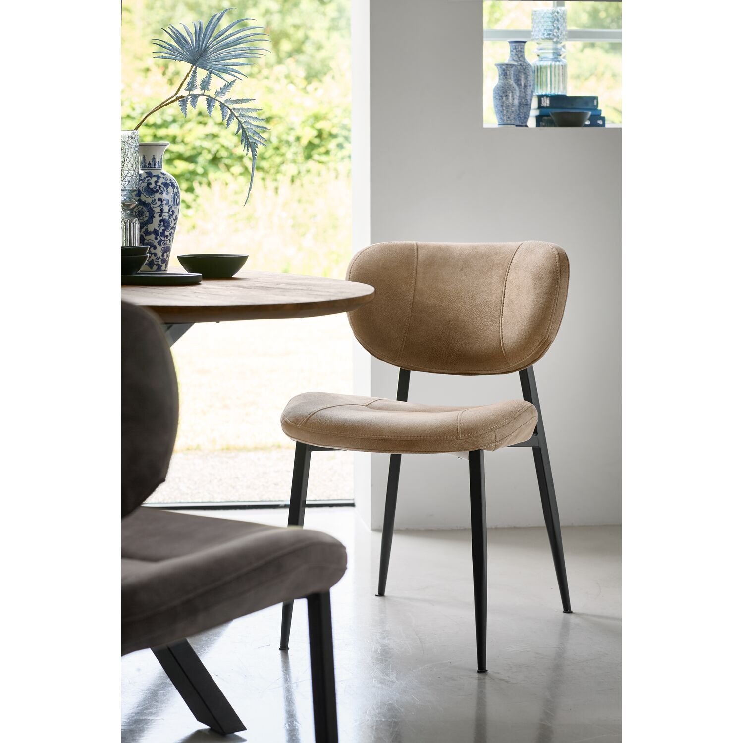 Eetstoel Gomba stof zorro taupe