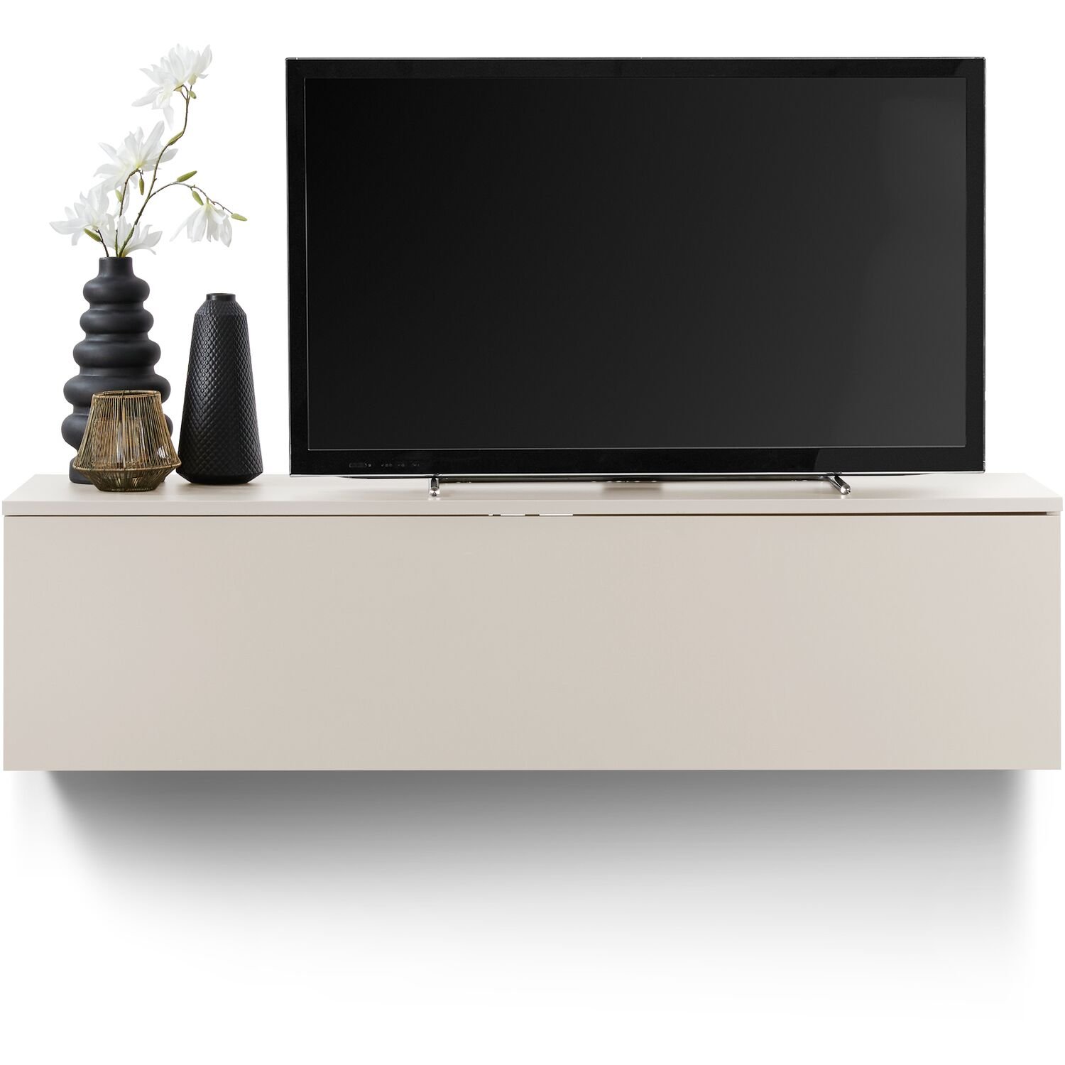 TV-meubel Simeto 1 klep in zandgrijs