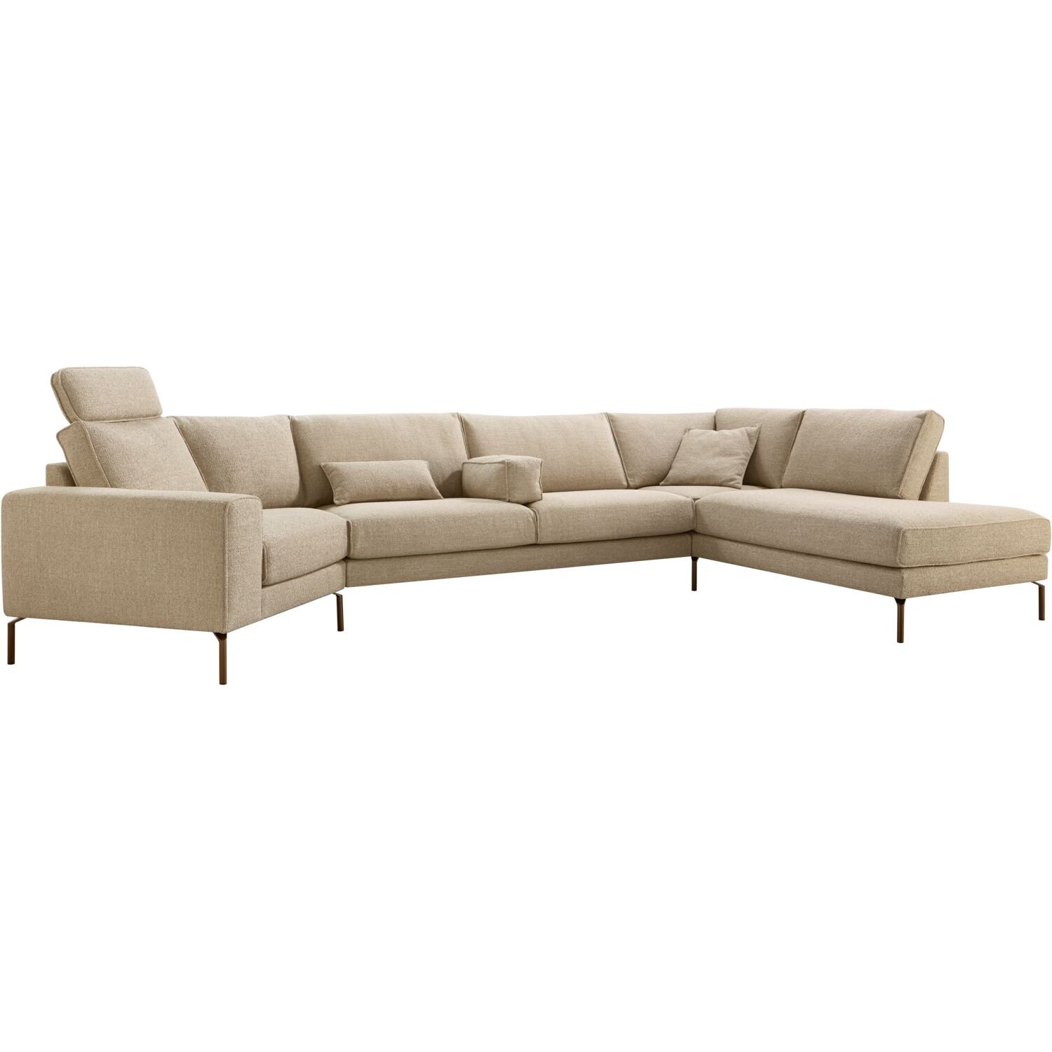 Hoekbank Linoza pocketvering met bonellvering en traagschuim in liver