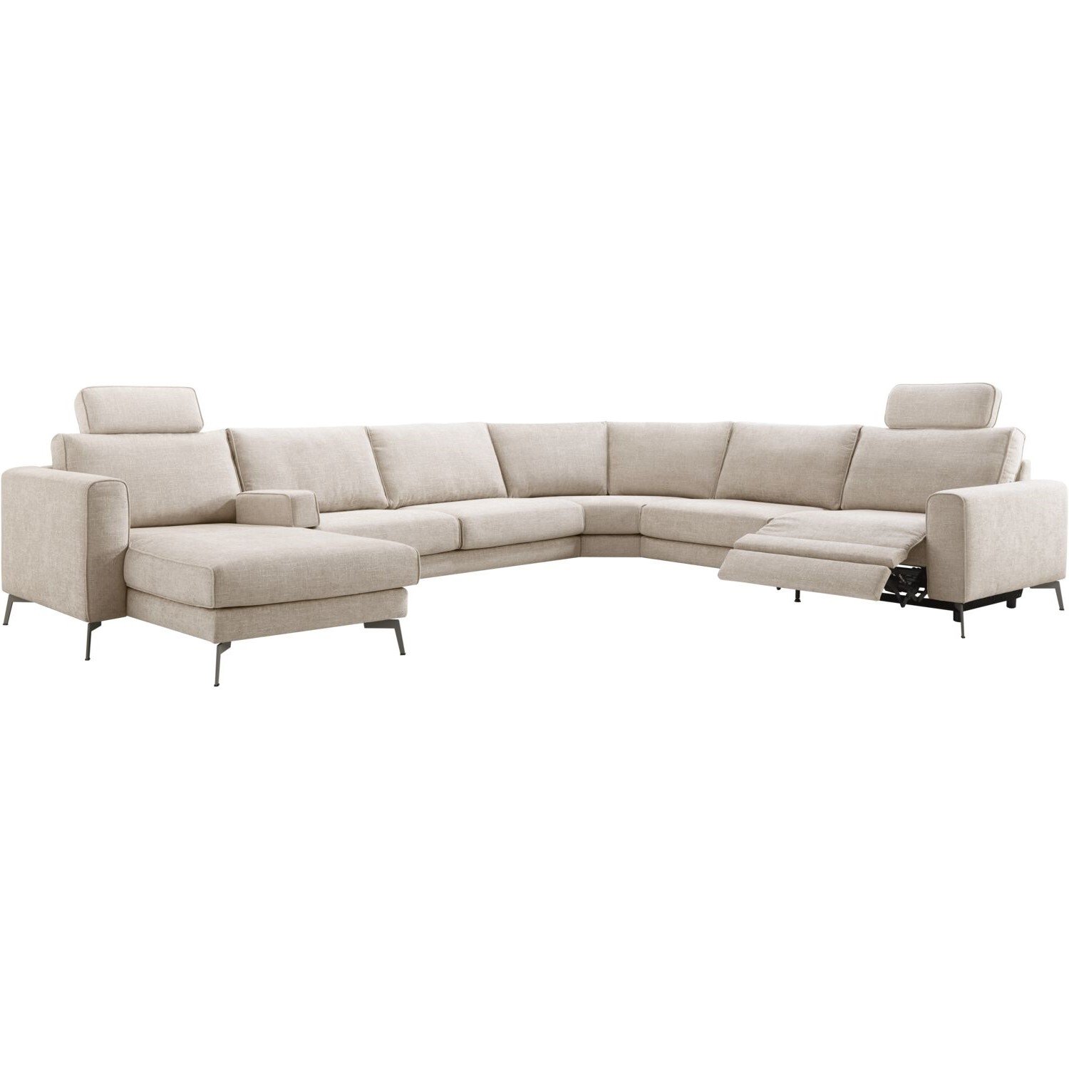 Hoekbank Linoza elektrische relaxfunctie koudschuim in naturel