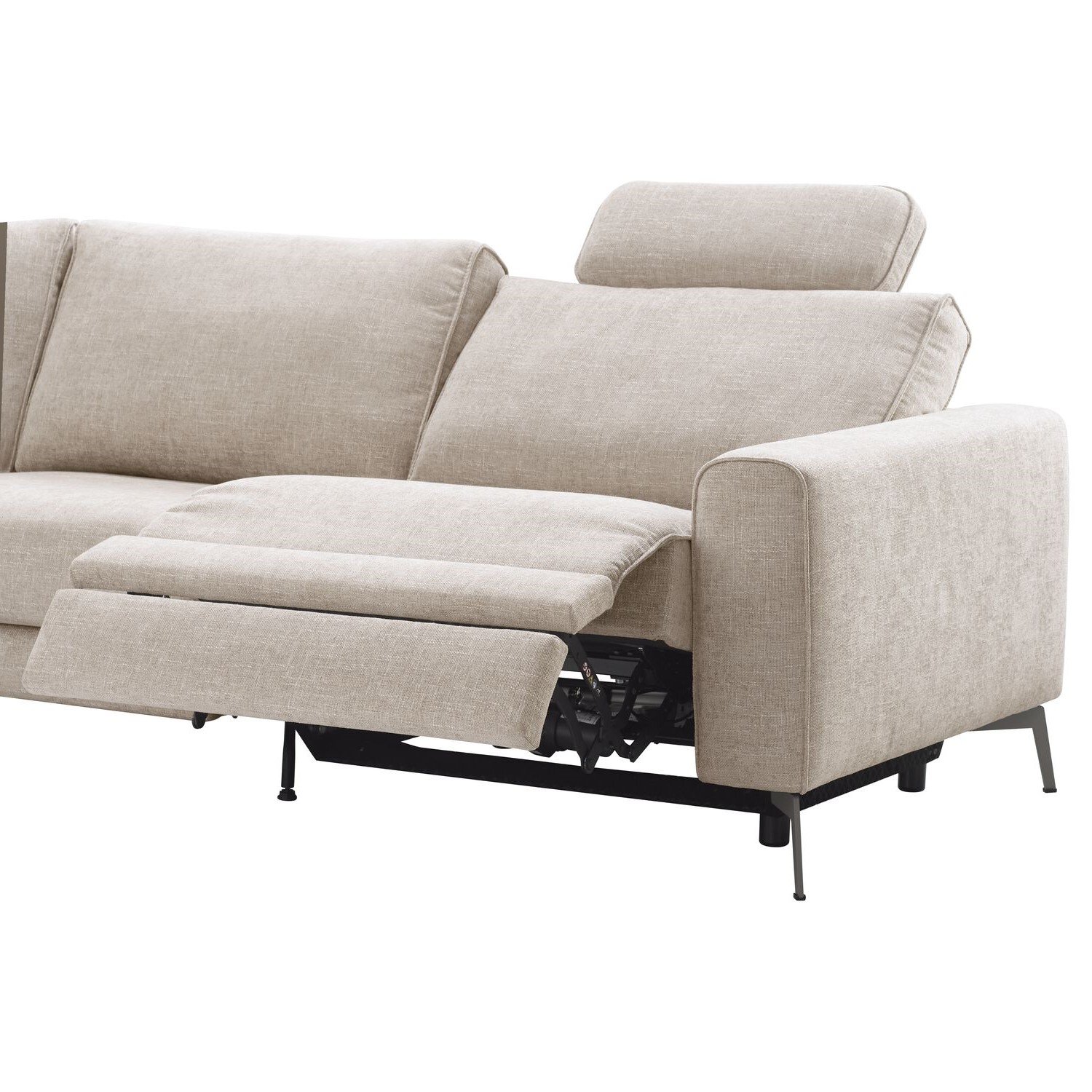 Hoekbank Linoza elektrische relaxfunctie koudschuim in naturel