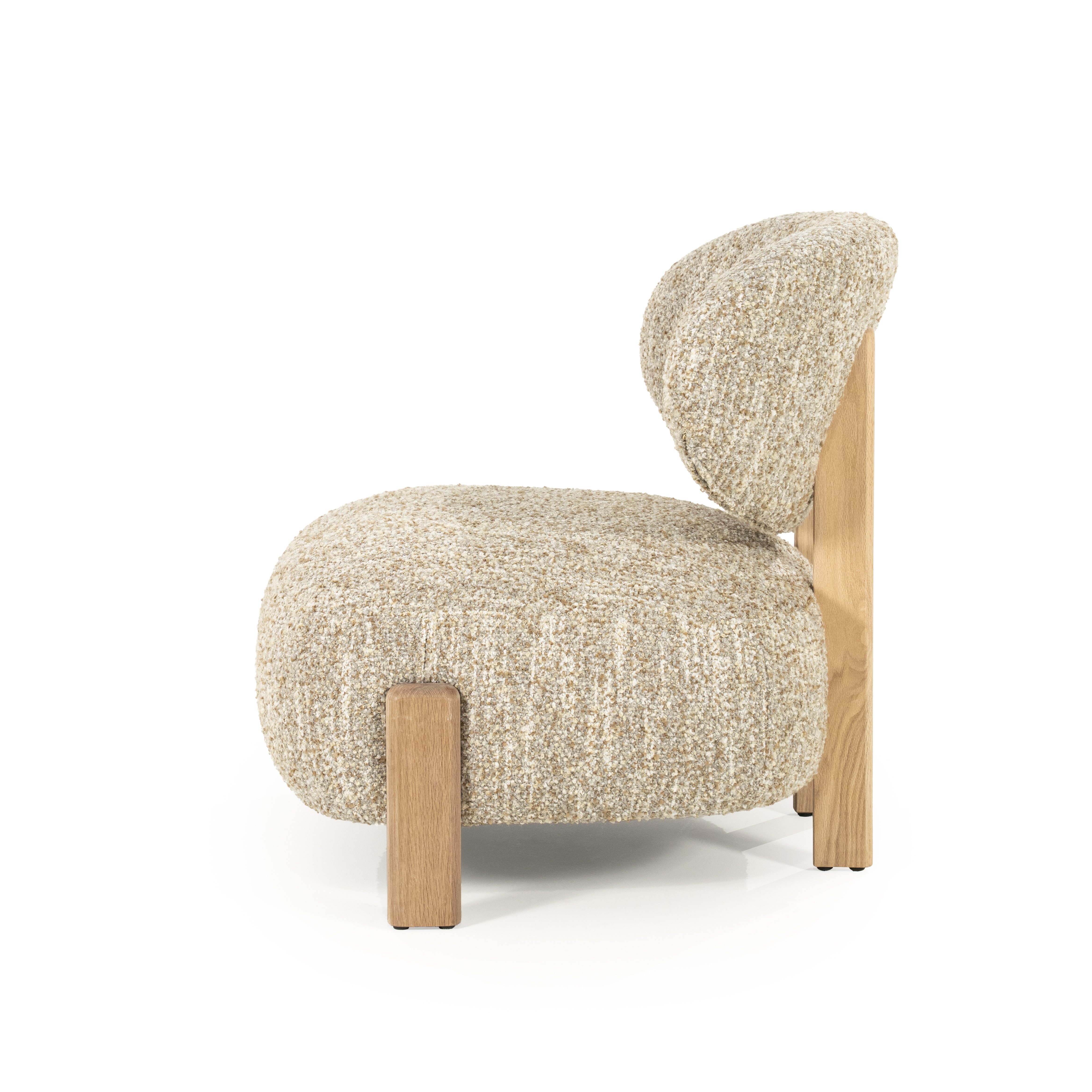 Fauteuil Reid in beige met naturel poot