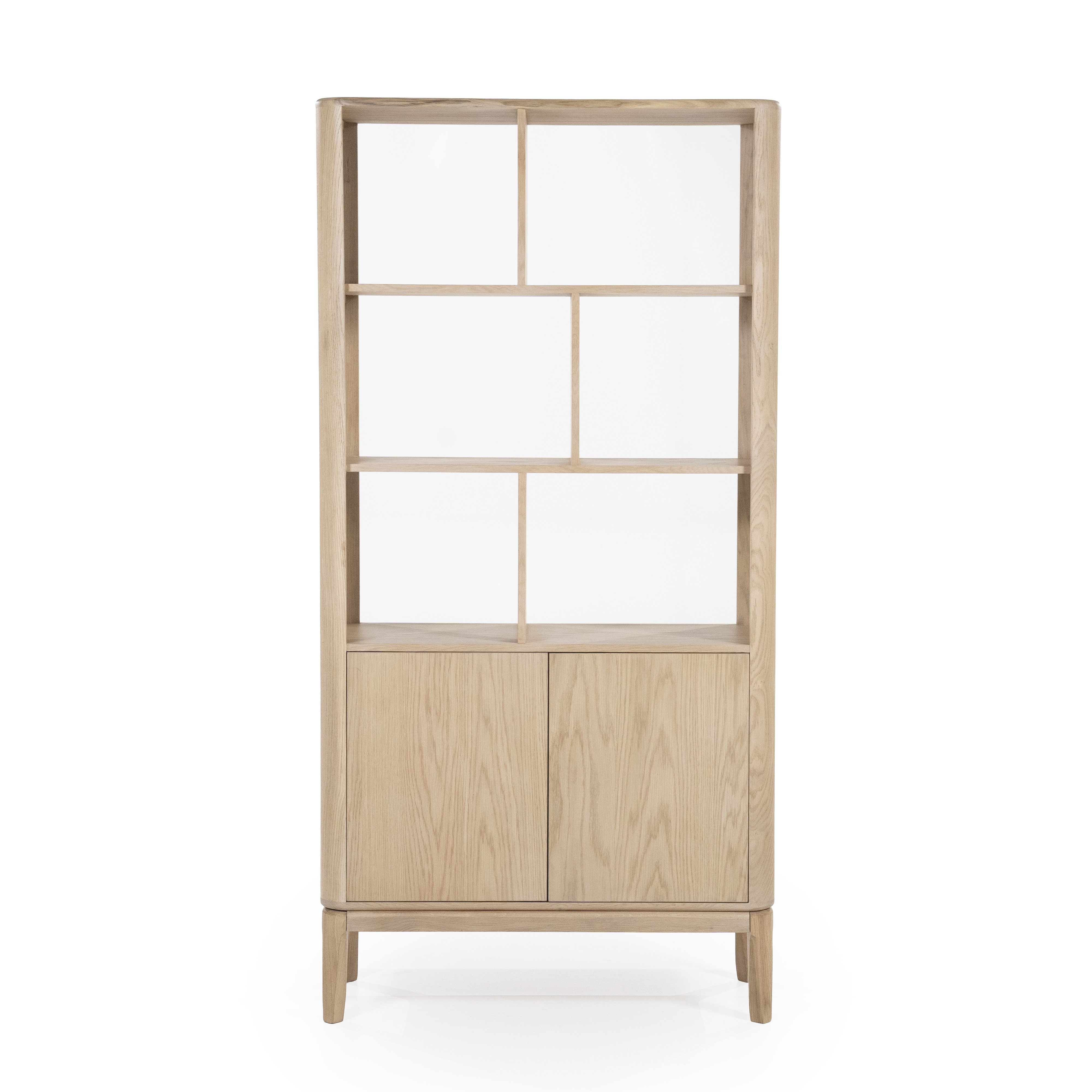 Boekenkast Hassan 2 deuren en 6 open vakken