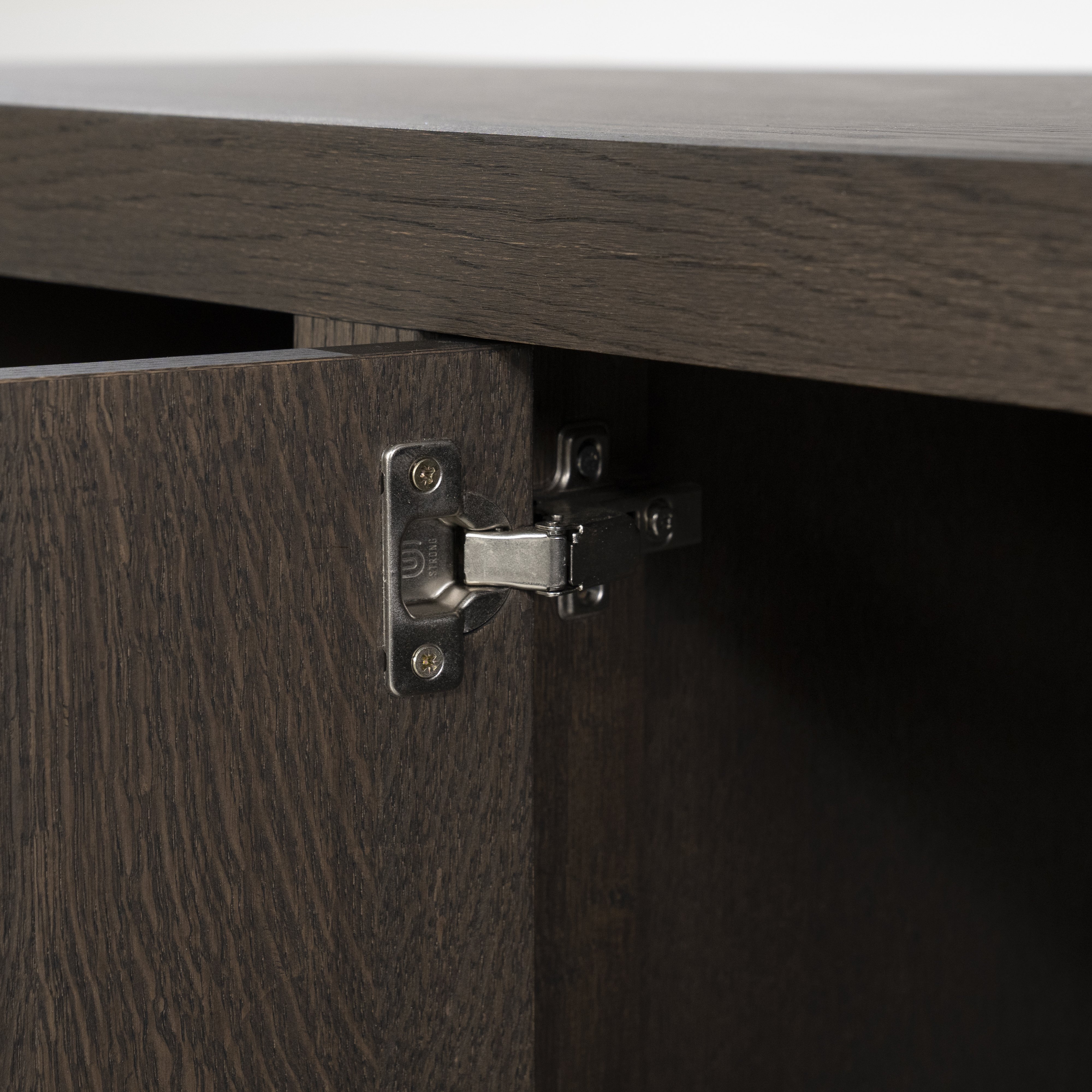 Dressoir Helvo 2 deuren 2 lades 2 open vakken bruin