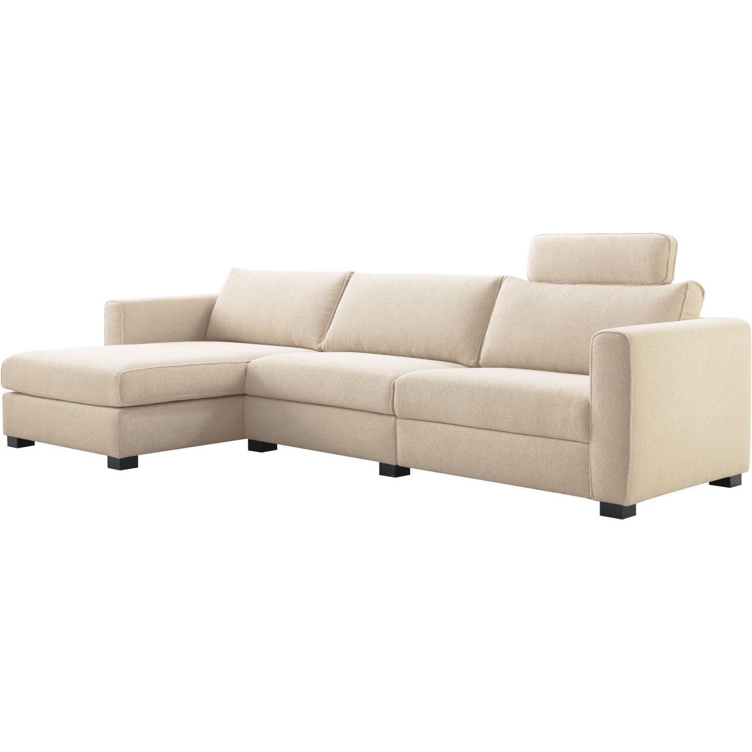 Hoekbank Licato elektrische relaxfunctie met bonellvering en koudschuim in naturel