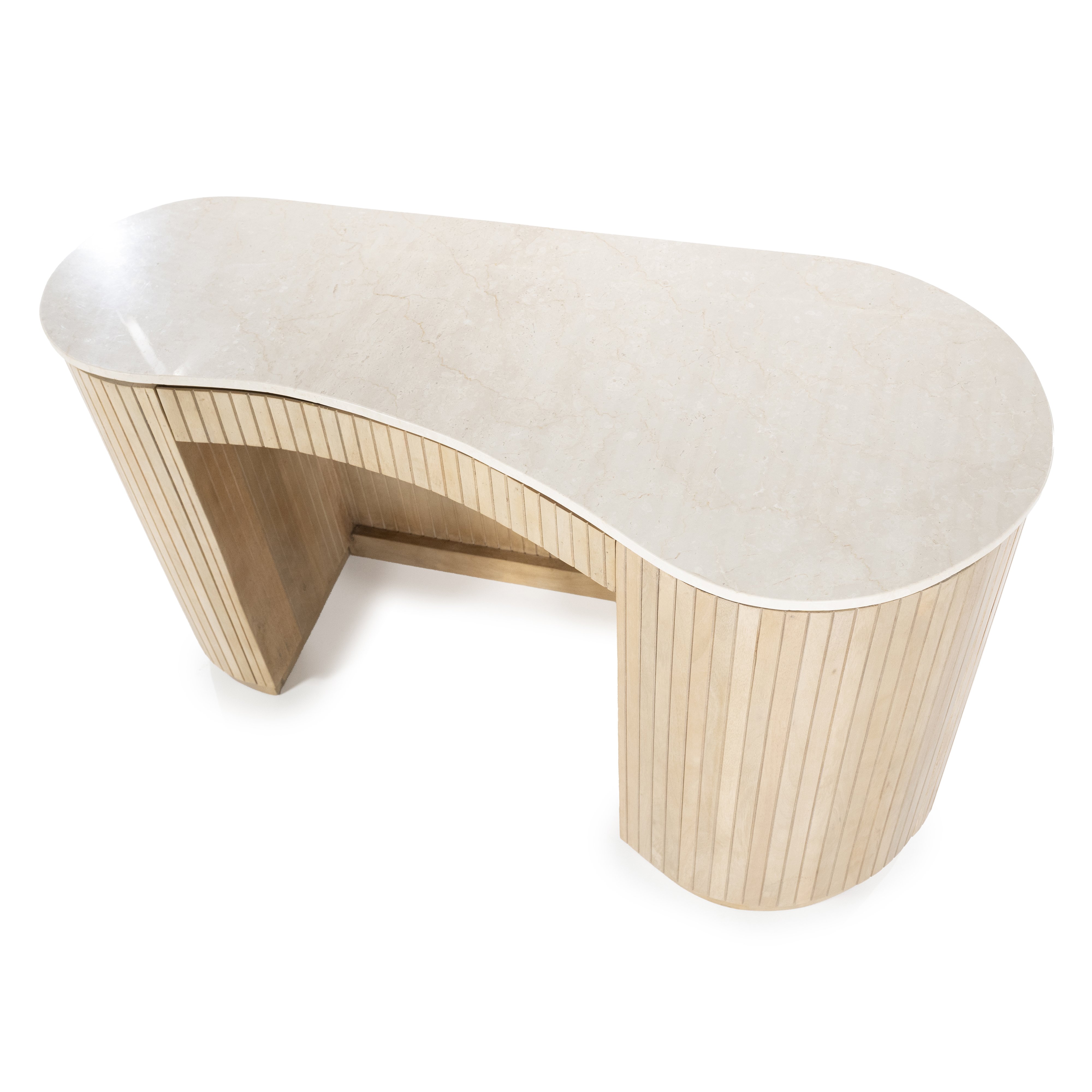 Bureau Kiyan 1 deur 1 lade in hout en marmer