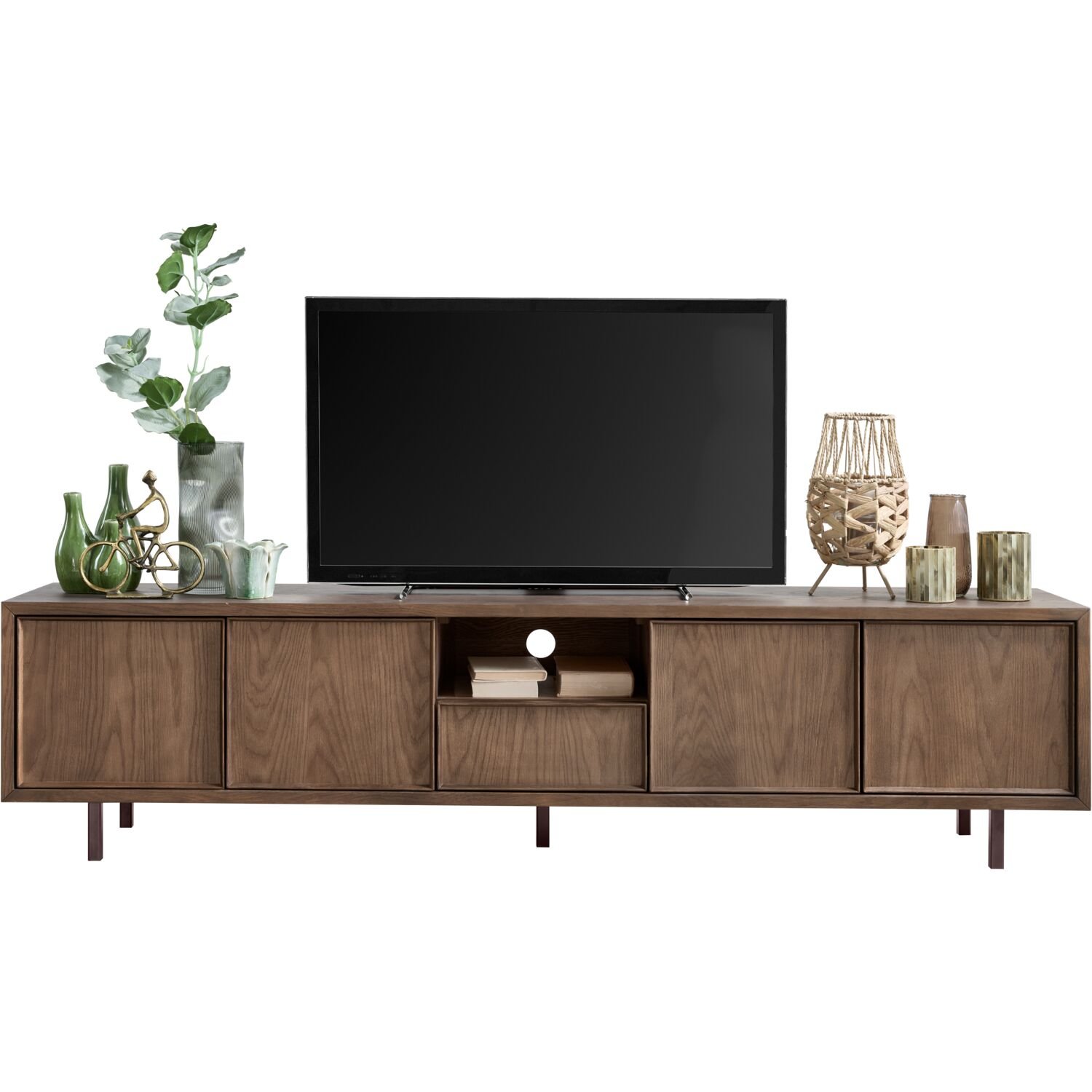 TV-meubel Calvo 4 deuren 1 lade 1 open vak in oktober