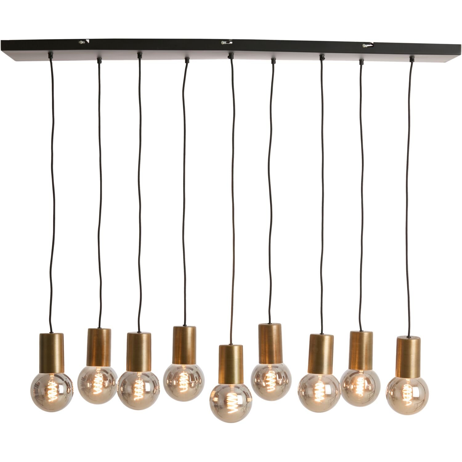 Hanglamp Trecate 9 lichts in ruw antiek brons