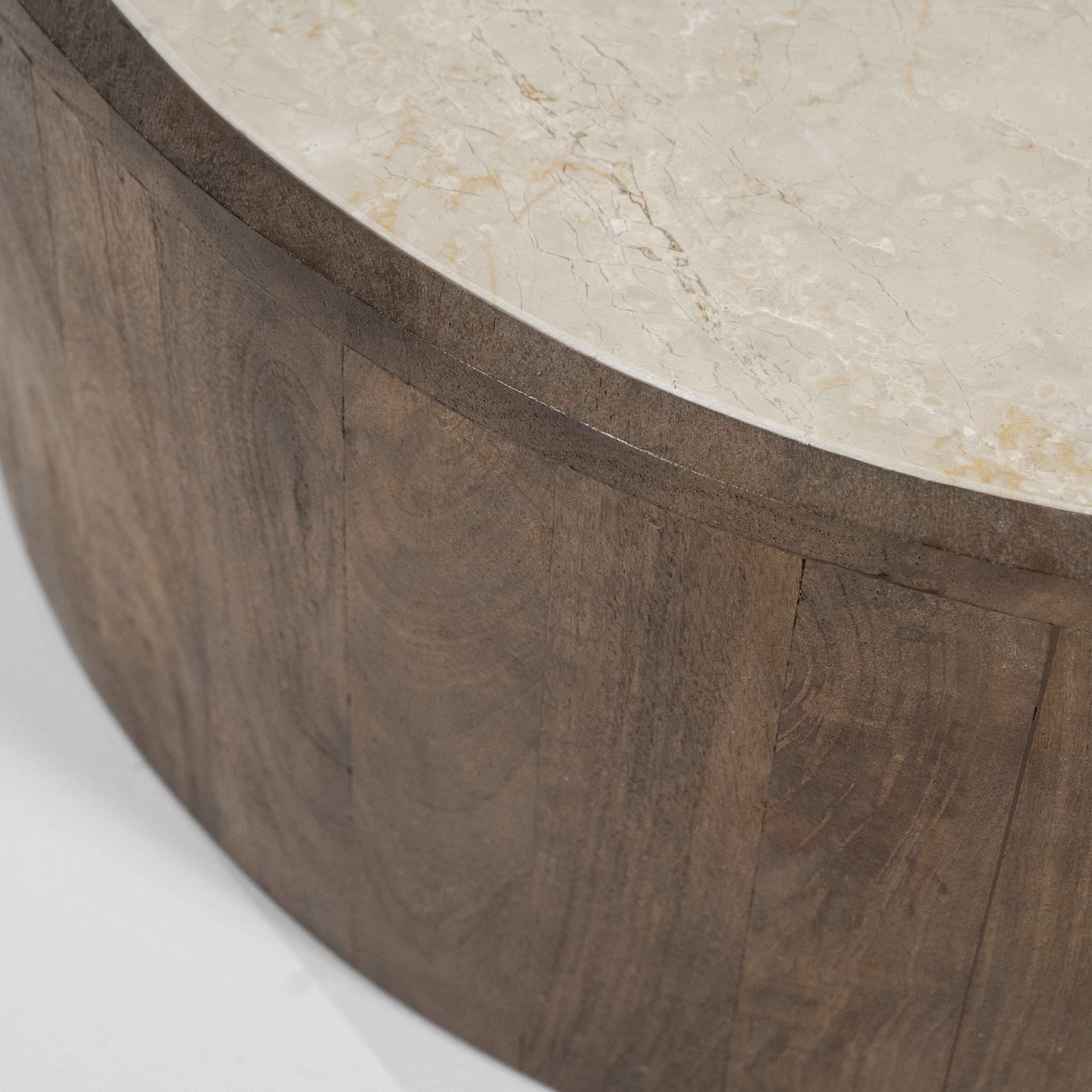 Salontafelset Hubert in mangohout en marmer