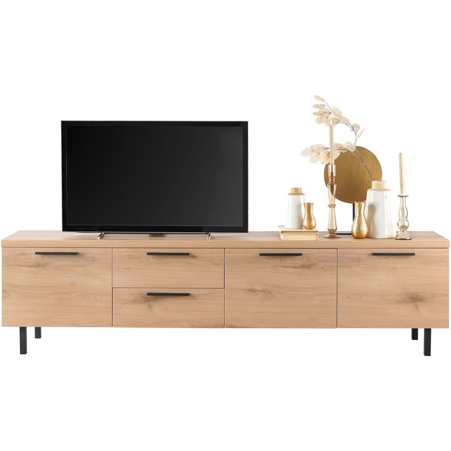 TV-meubel Paranno 3 deuren 2 lades in natural canelle oak