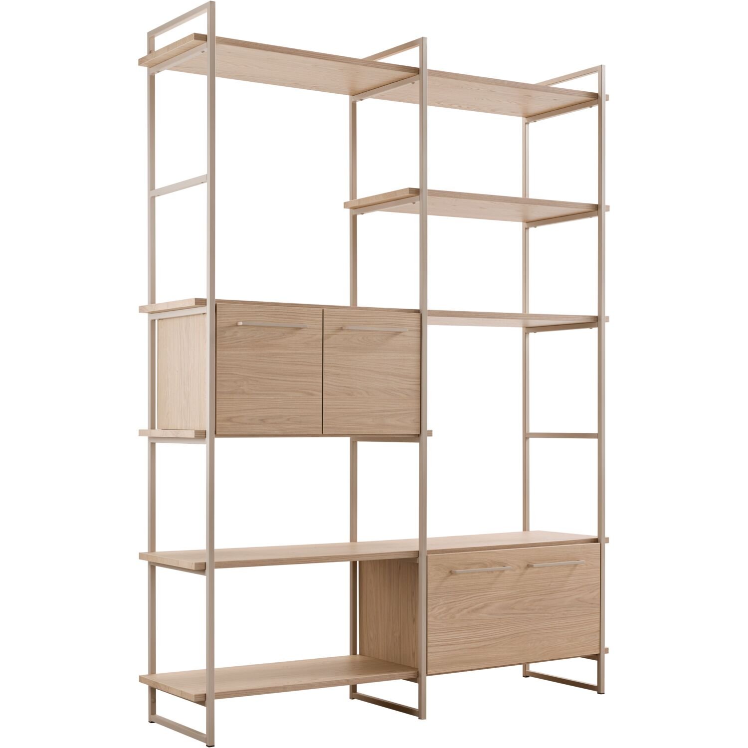 Wandkast Sistema in misty oak met stonegrey
