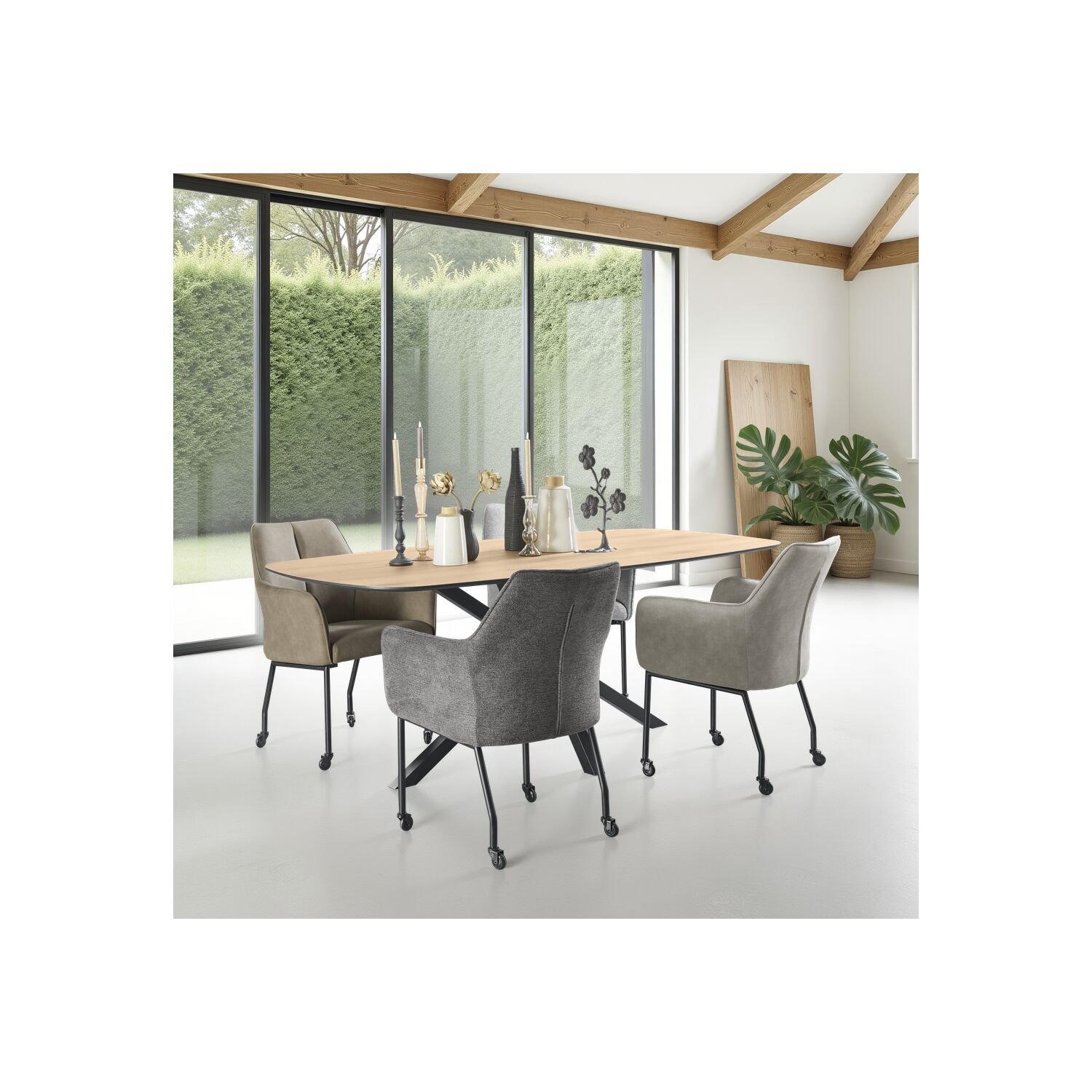 Eettafel Tesino deens ovaal 200x100 cm natural canella oak