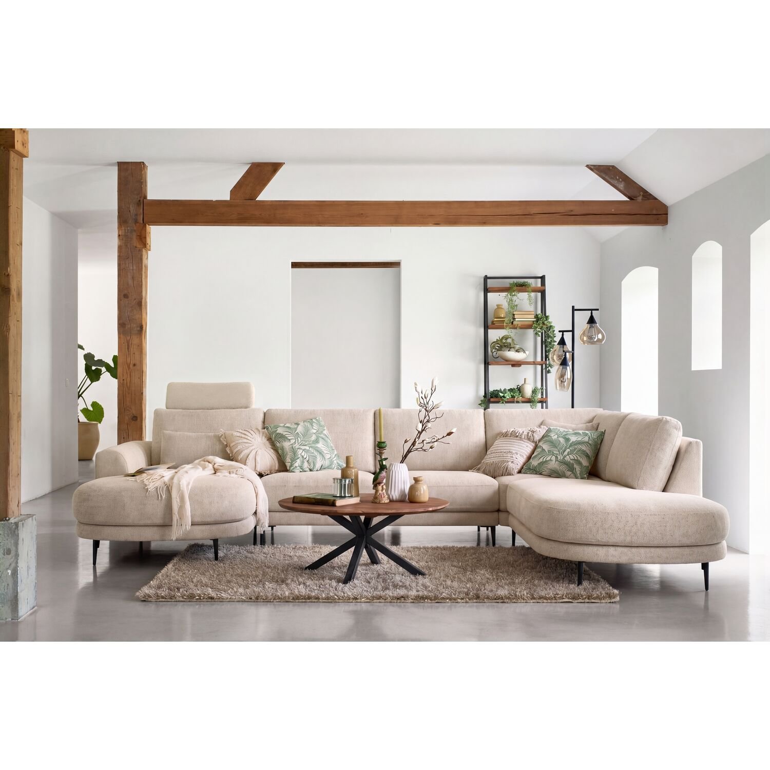 Wandmeubel Romaro 190 x 55 teak mix rough