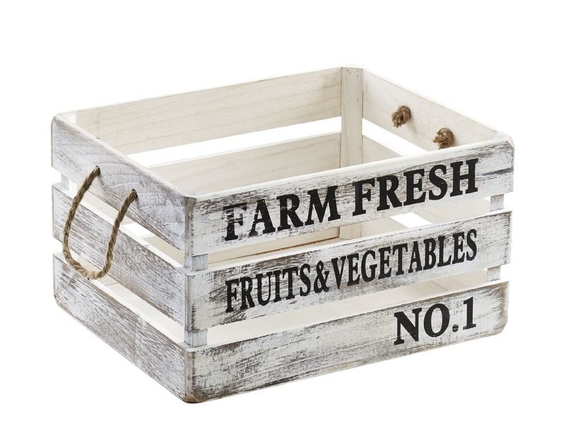 Kist hout wit, 41x33x23 cm