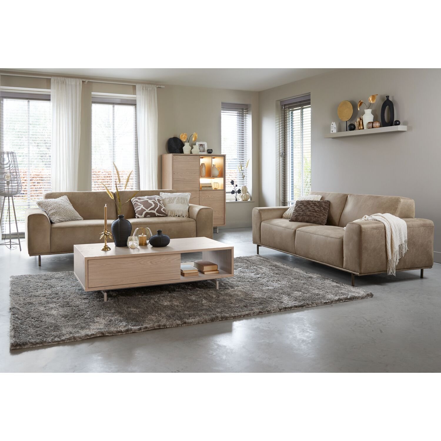 Salontafel Famosa 67x131 cm rechthoekig bruin