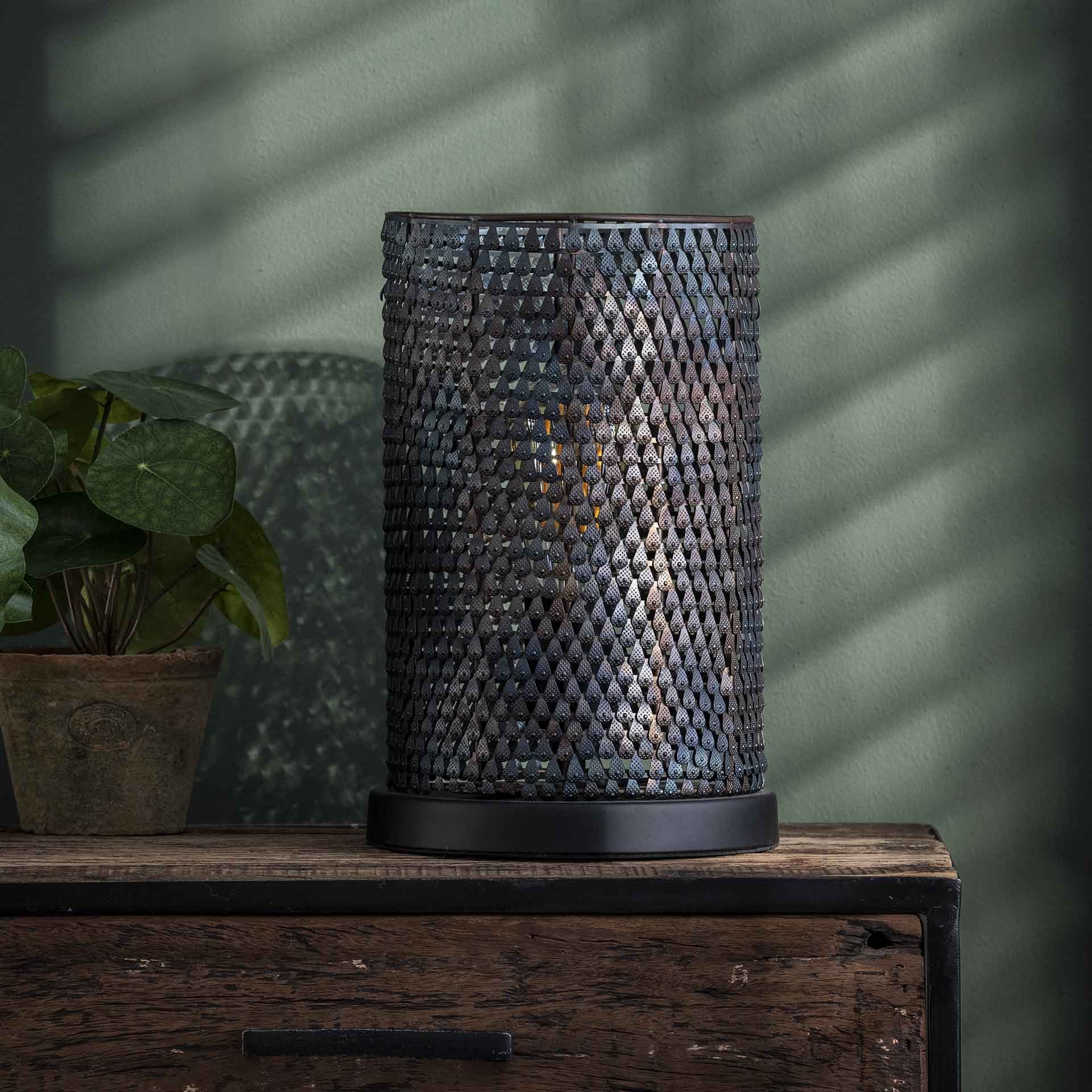 Tafellamp Armor Tube zwart bruin