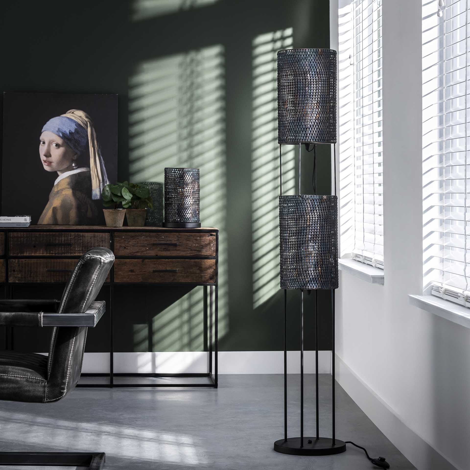 Tafellamp Armor Tube zwart bruin